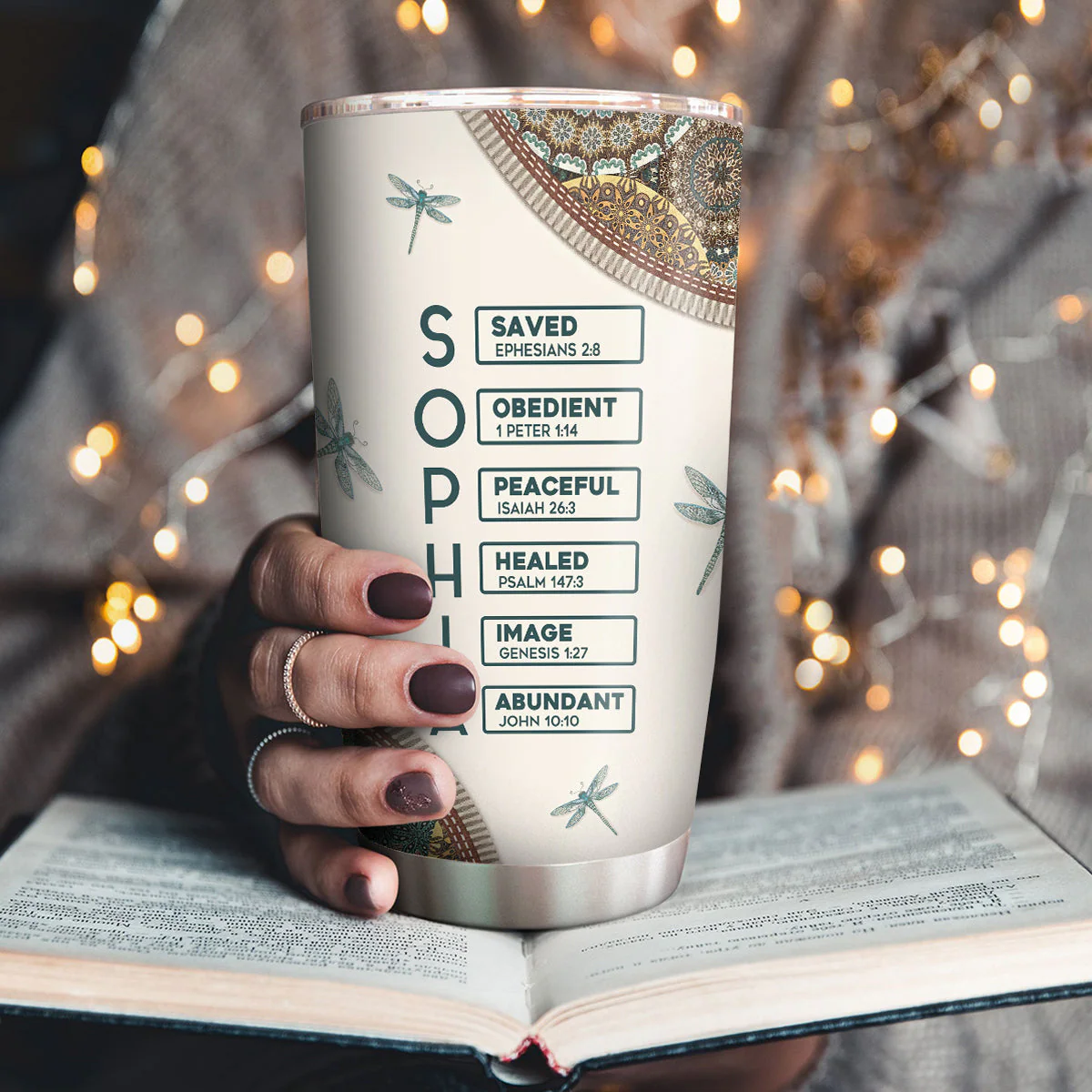 Trust In the Lord With All Your Heart - Personalized Stainless Steel Tumbler HL128 - Image 3