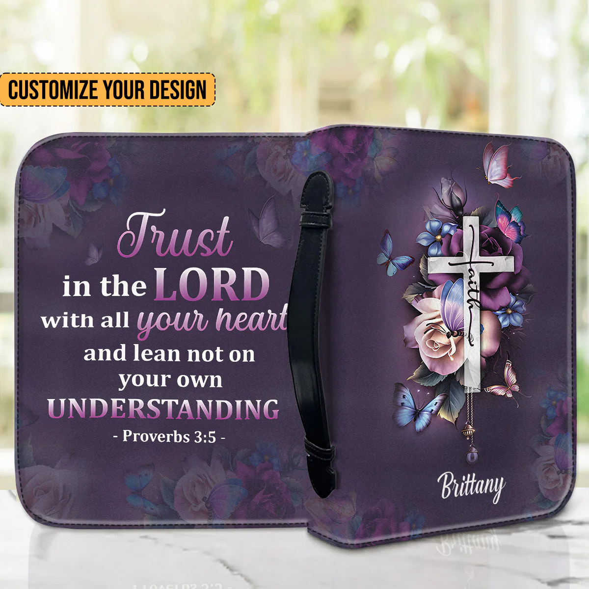 Trust In The Lord With All Your Heart - Thoughtful Gift For Christians - Personalized Bible Covers - AT4080724 - Image 3