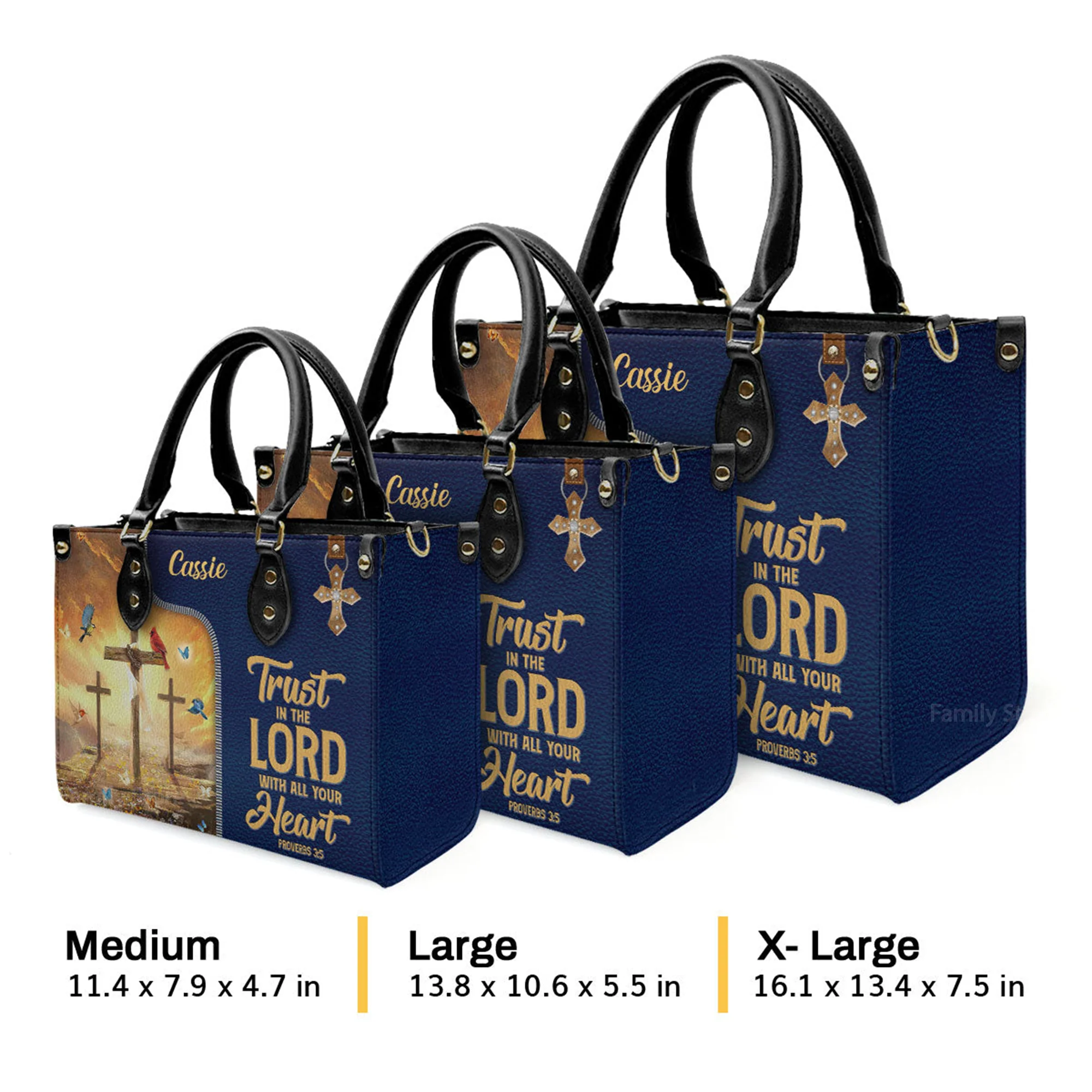 Trust In The Lord With All Your Heart - Thoughtful Gift For Christians - Personalized Leather Handbag With Handle - AT4081447 - Image 4