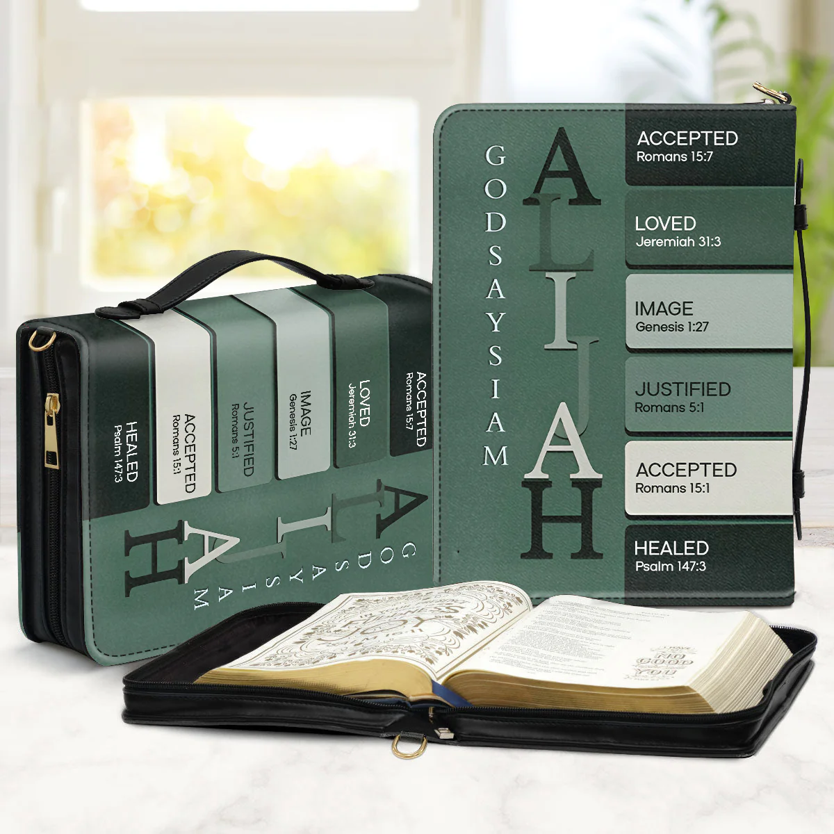 Uncover The Sacred Meaning Of Your Name - Personalized Bible Cover | YMQ Green