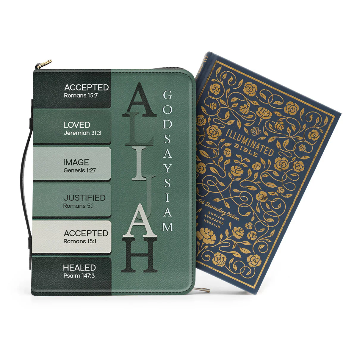 Uncover The Sacred Meaning Of Your Name - Personalized Bible Cover | YMQ Green - Image 3