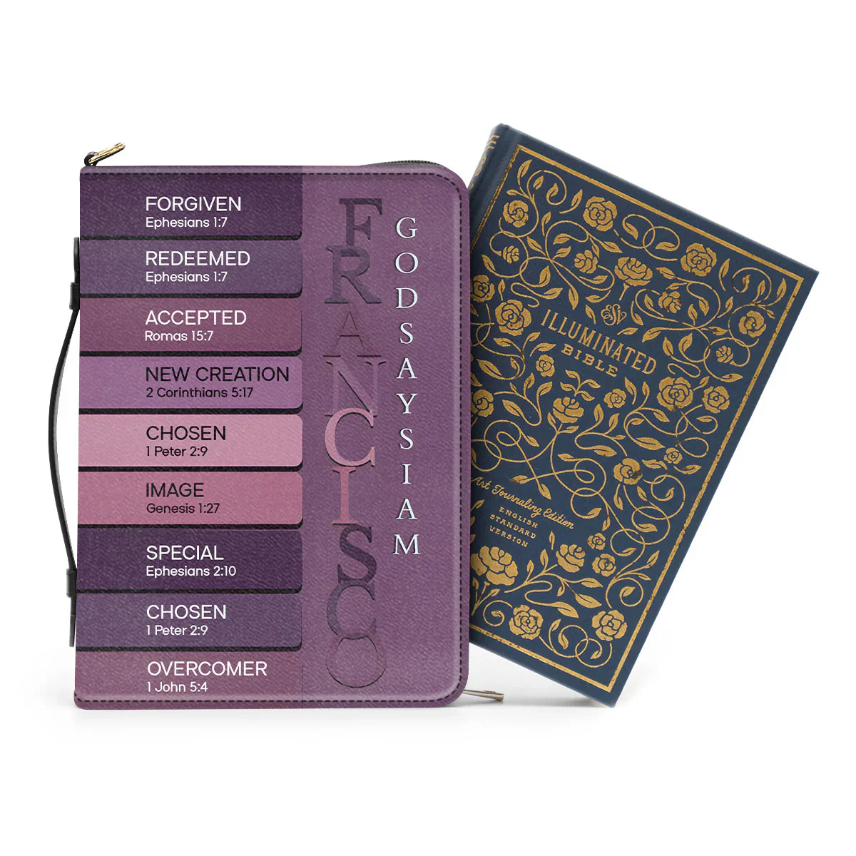 Uncover The Sacred Meaning Of Your Name - Personalized Bible Cover | YMQ Purple - Image 3