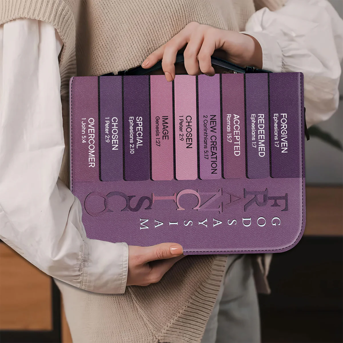 Uncover The Sacred Meaning Of Your Name - Personalized Bible Cover | YMQ Purple - Image 4