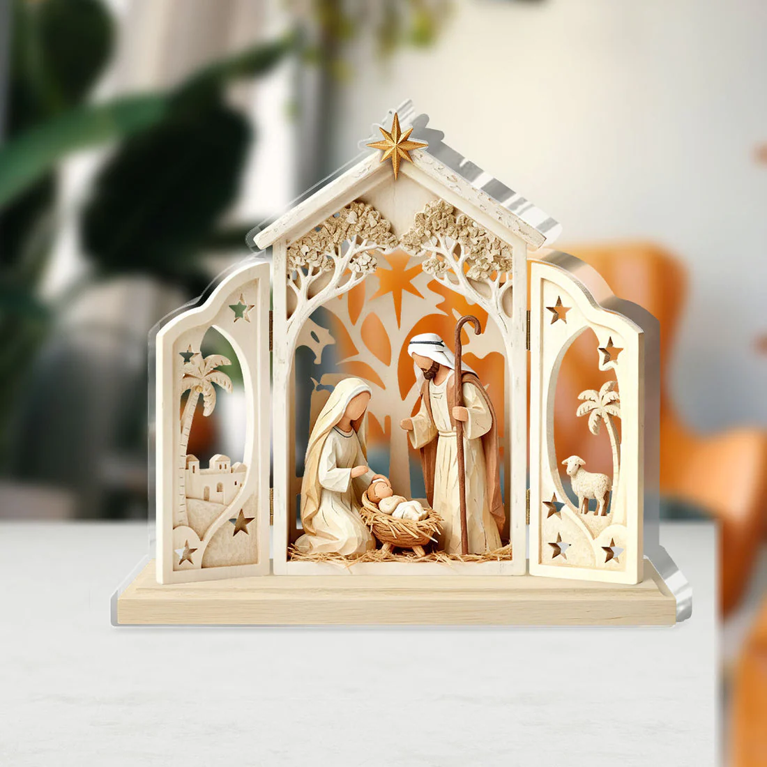 Under The Star Of Bethlehem Love Was Born - Custom Shaped Squared Acrylic Plaque HL128 - Image 3
