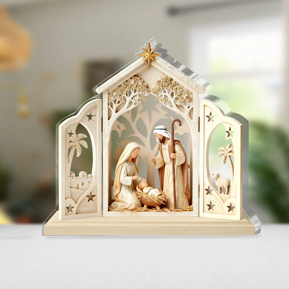 Under The Star Of Bethlehem Love Was Born - Custom Shaped Squared Acrylic Plaque HL128 - Image 4