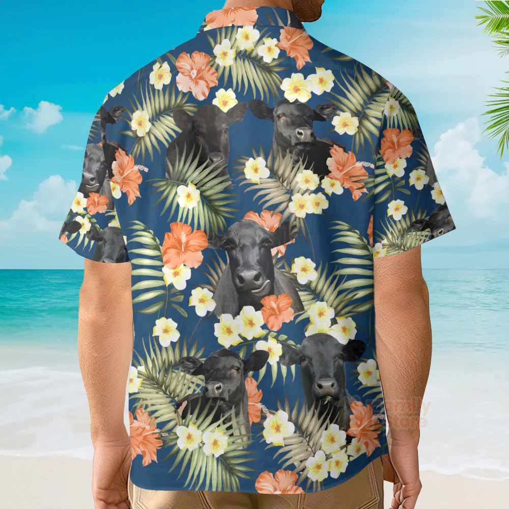 Unique Black Angus Hawaiian Shirts - Image 4