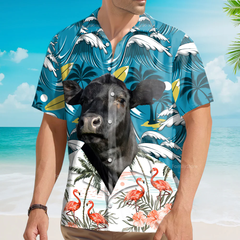 Unique Black Angus Hawaiian Shirts - Image 4
