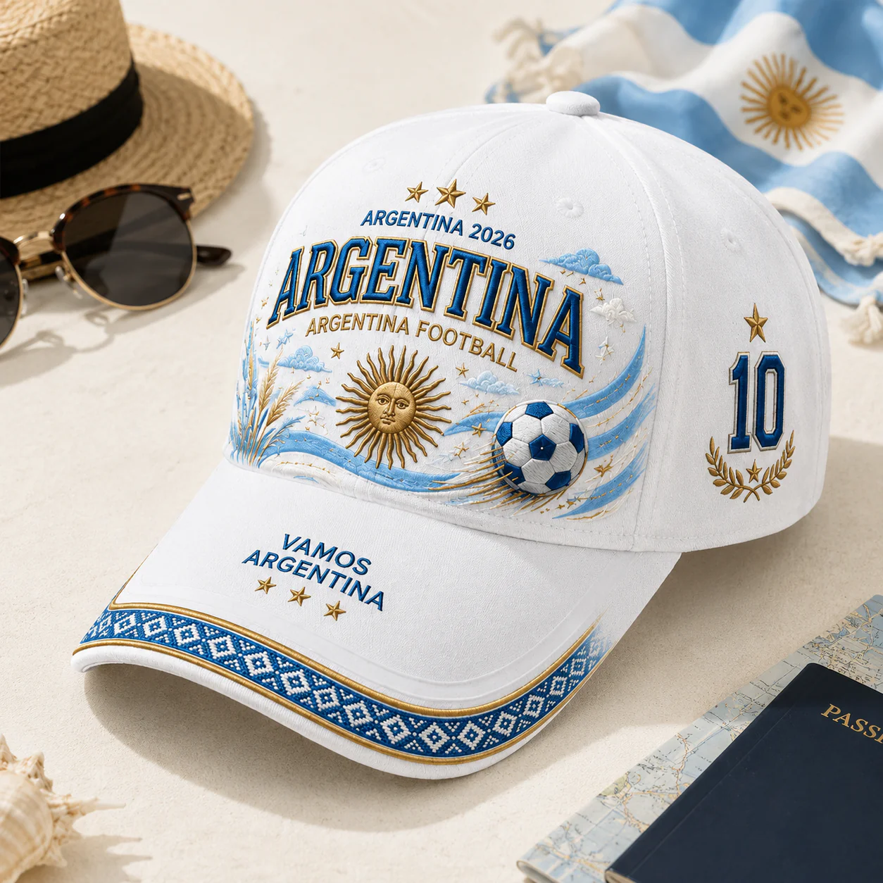 Unisex Argentina Football Global Championships 2026 - Personalized Classic Cap - Gifts For Soccer Fans - Image 2