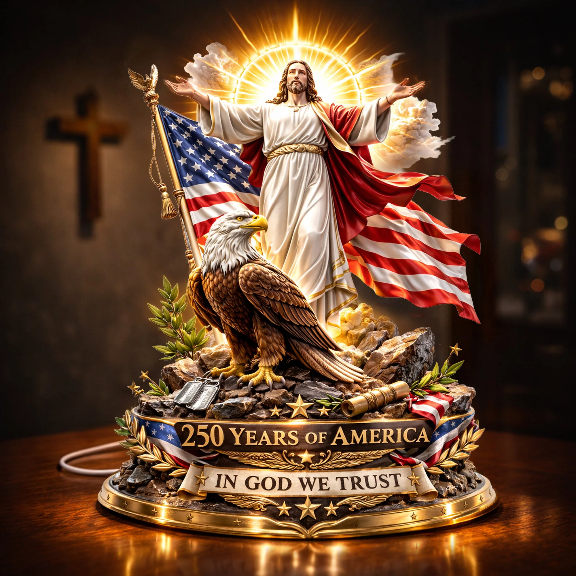 United In Faith 250 Years Anniversary - Shape Acrylic Plaque - Gifts For Patriotics - Image 3