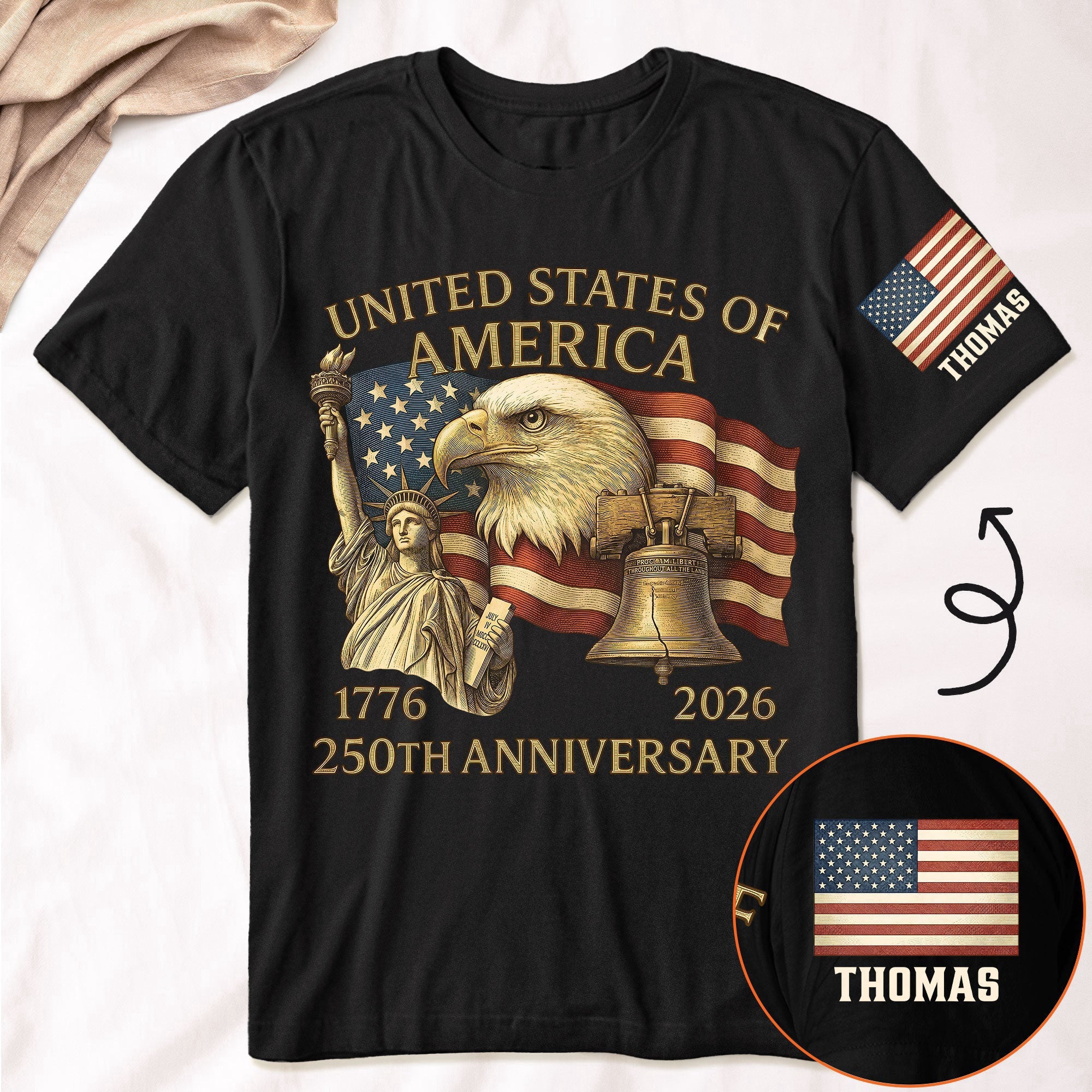 United State Of America 250th Anniversary - Personalized Shirt - Gift For Patriots - Image 2