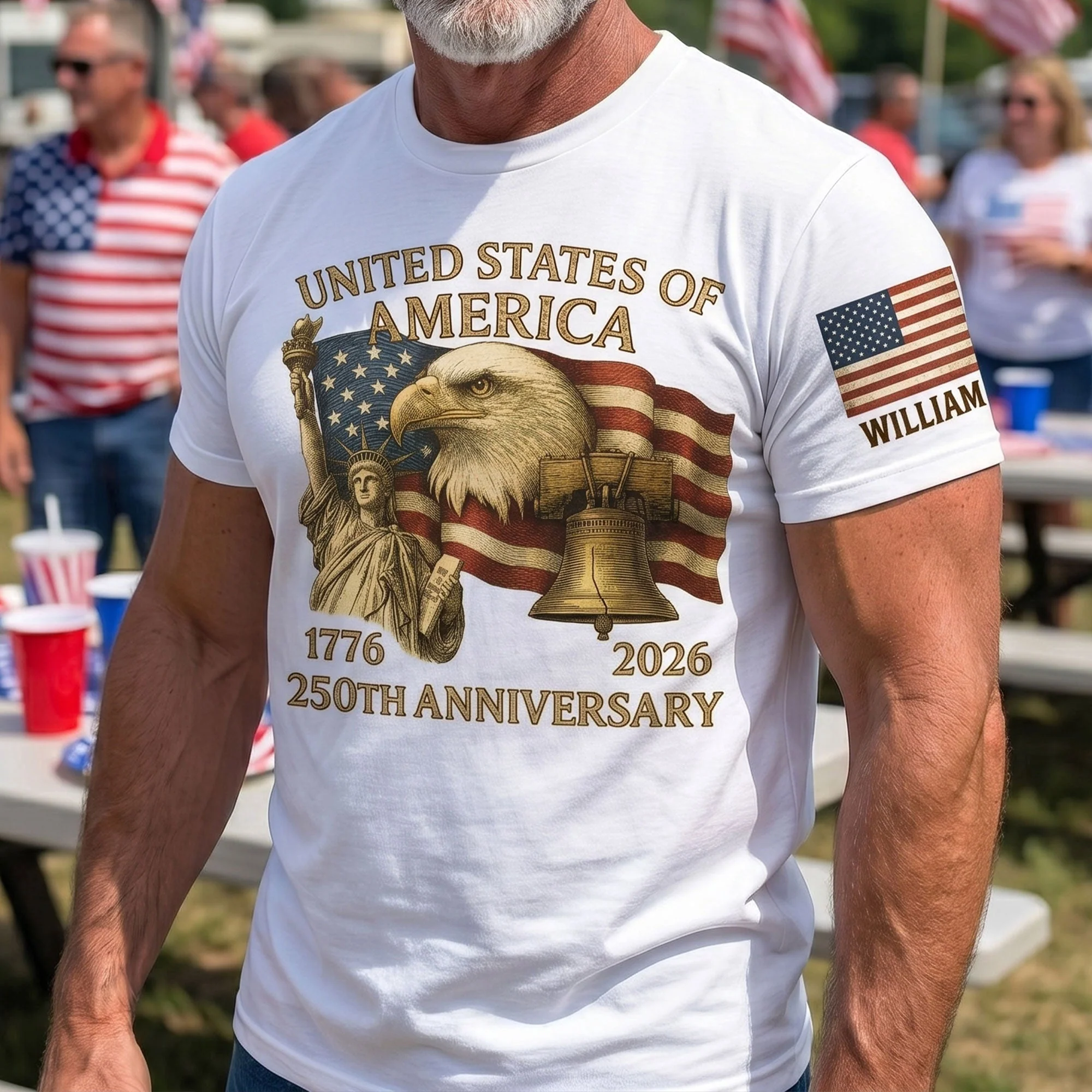 United State Of America 250th Anniversary - Personalized Shirt - Gift For Patriots - Image 3