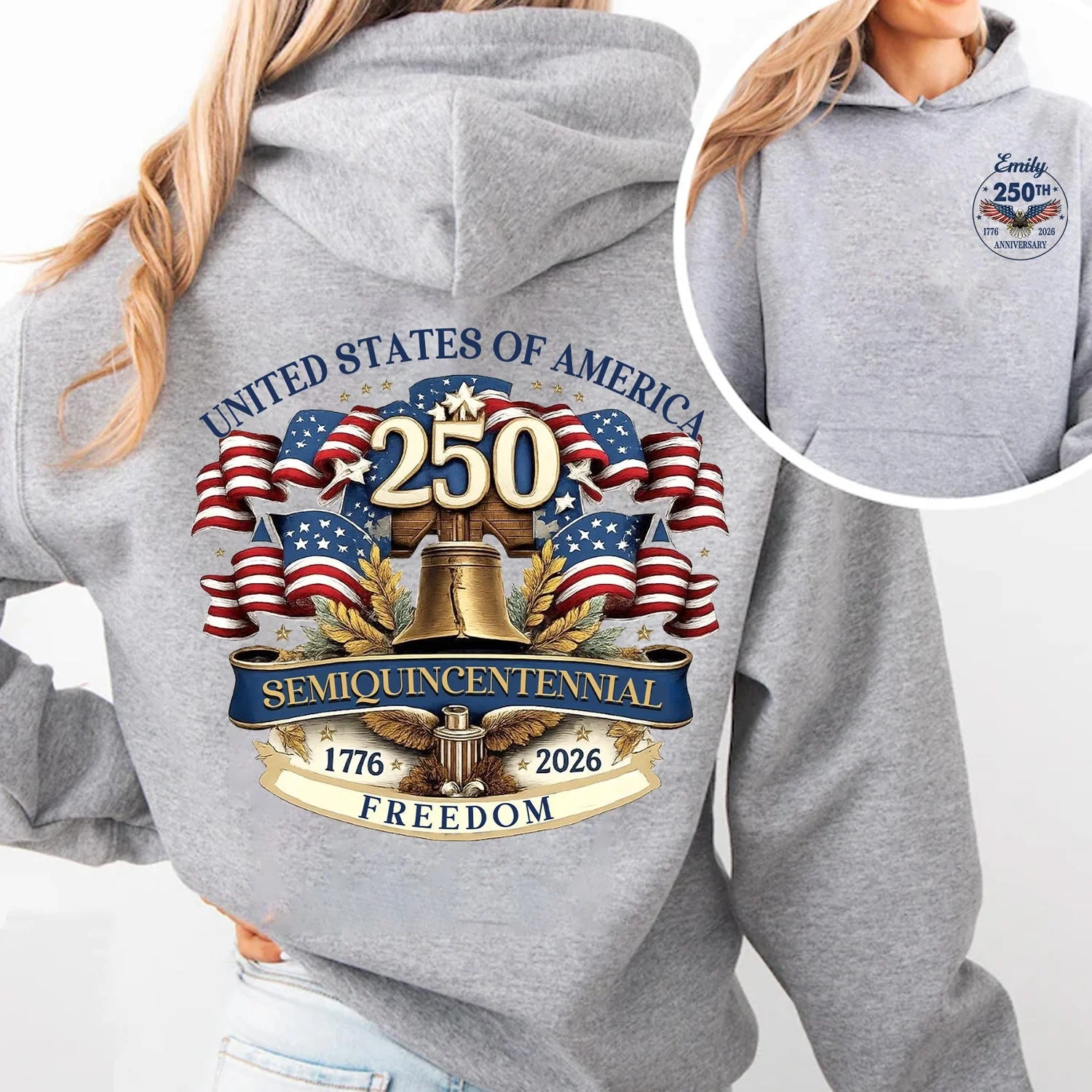 United States 250 Years of Freedom - Personalized Shirt 2 Side - Gift For Patriotic, Veteran HN02 - Image 3