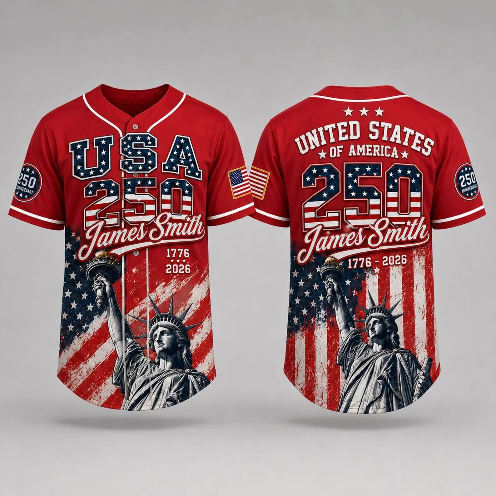 United States Of America 250 Years Liberty - Personalized Baseball Jersey - Gift For Him - Image 5