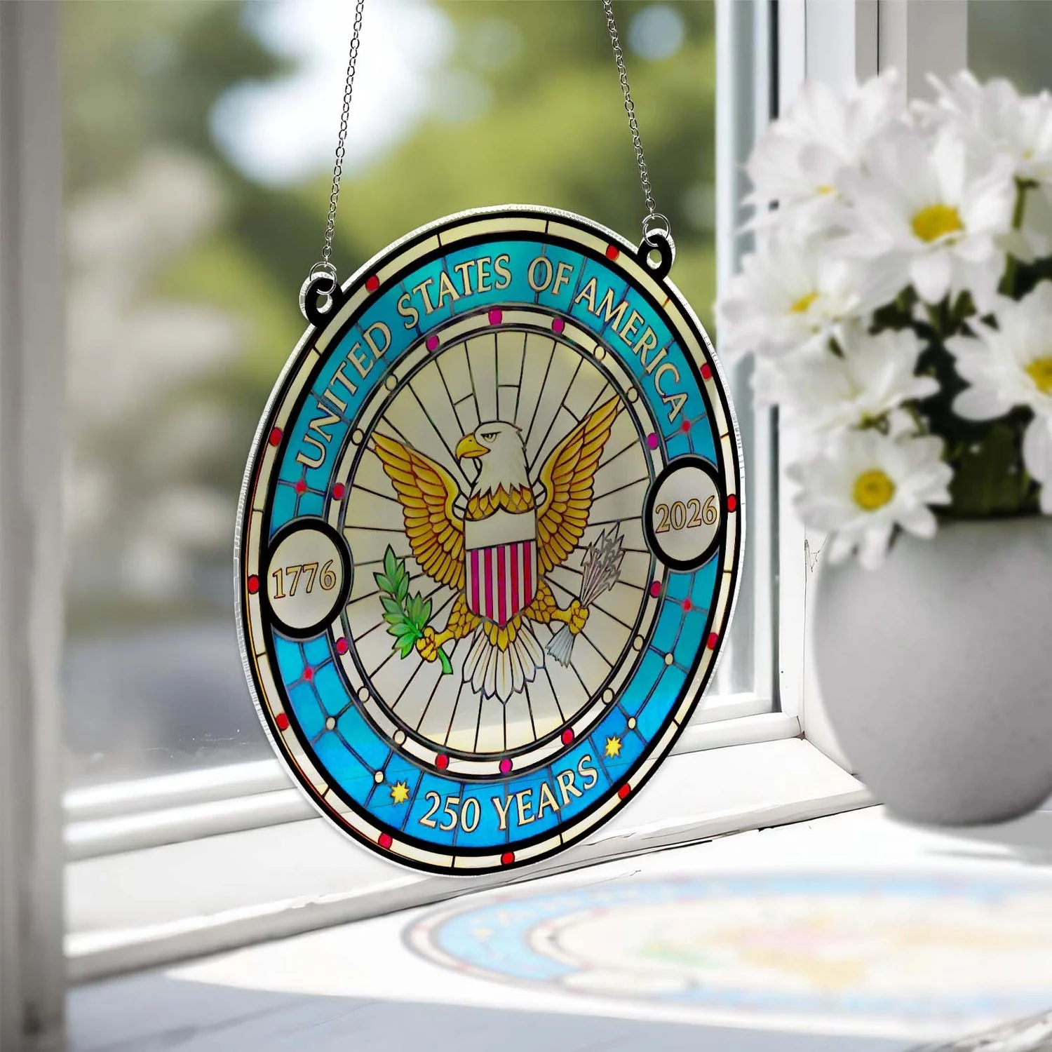 United States Of America 250 Yeas - Window Hanging Suncatcher - Patriotic Gift For Family HN02 - Image 2