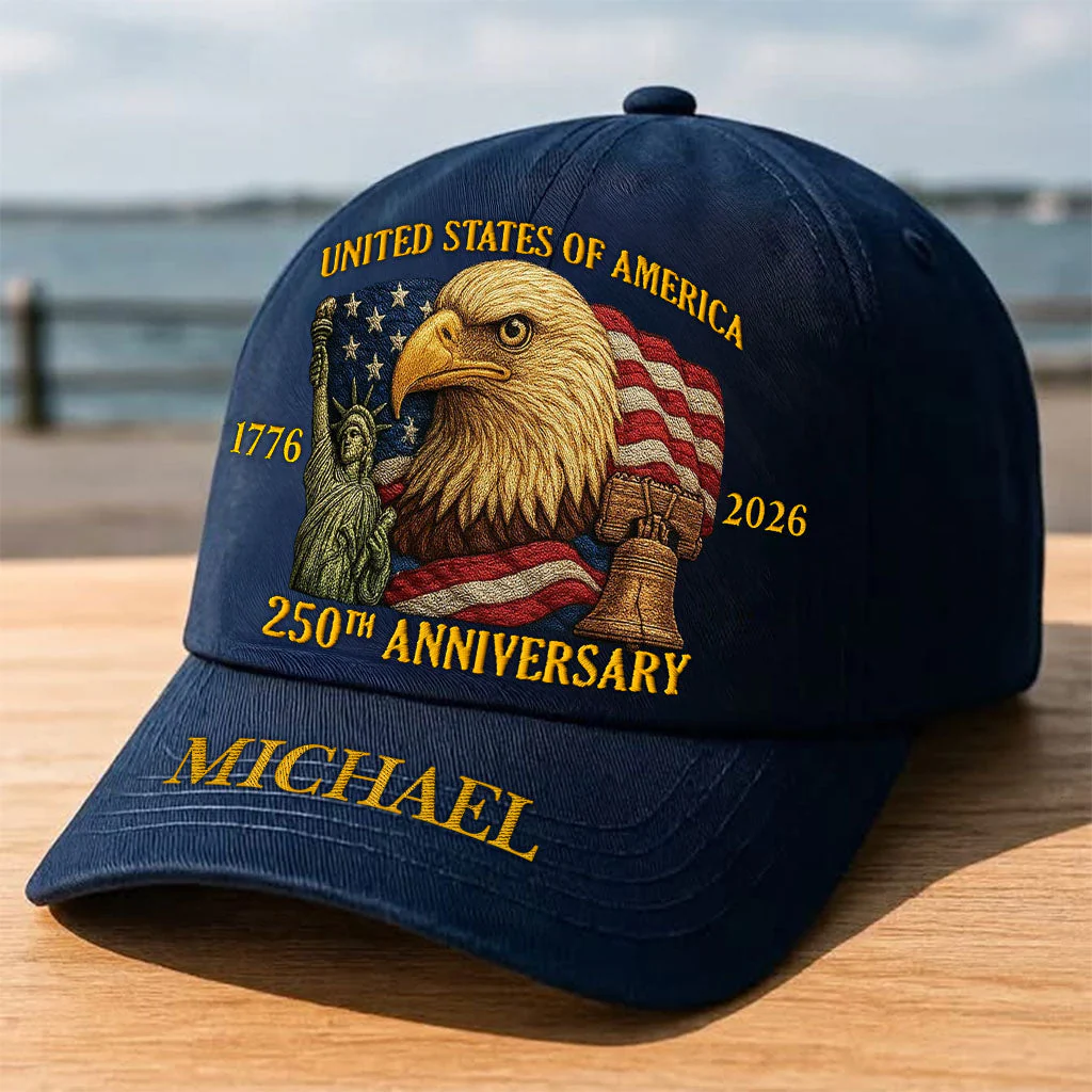 United States Of America 250th Anniversary - Personalized Embroidered Cap - Gift For Patriotic HN02 - Image 2