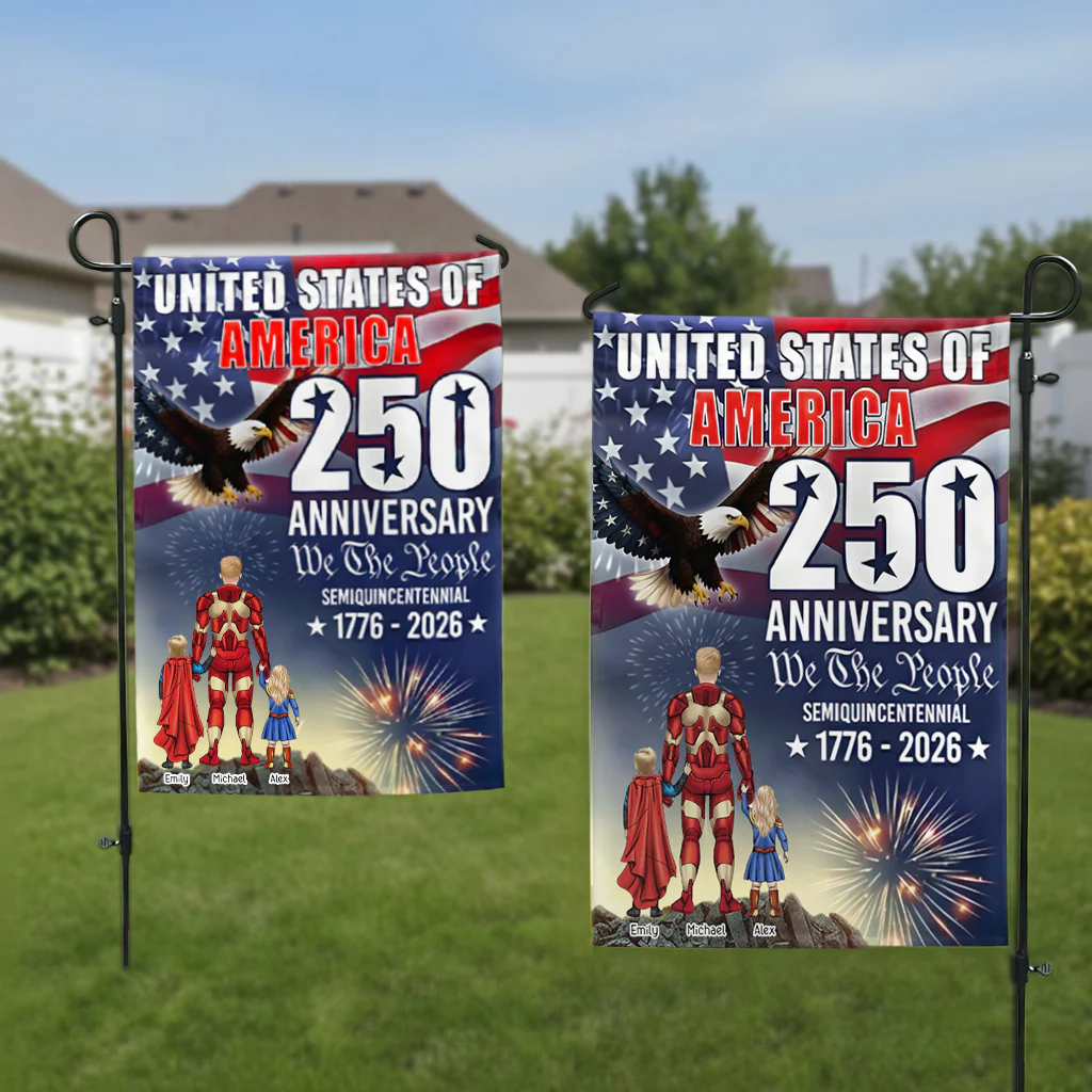 United States Of America 250th Anniversary - Personalized Flag - Patriotic Gift For Family - Image 3