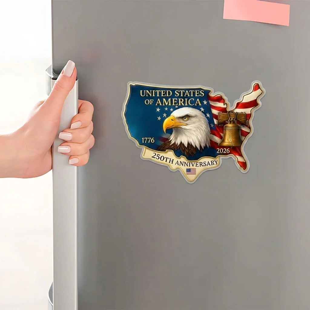 United States Of America 250th Anniversary With Eagle - Shape Acrylic Fridge Magnet - Patriotic Gift For Family HN02 - Image 4