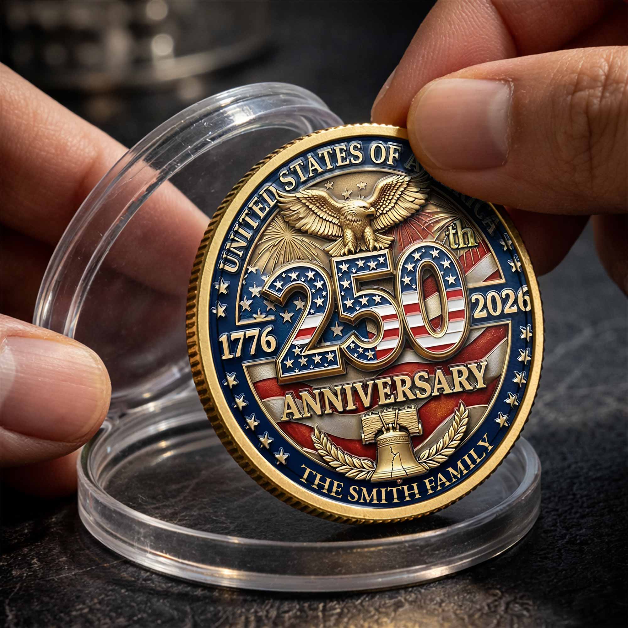United States Of America Bald Eagle - Personalized Commemorative Coin - Gift For Patriots - Image 3