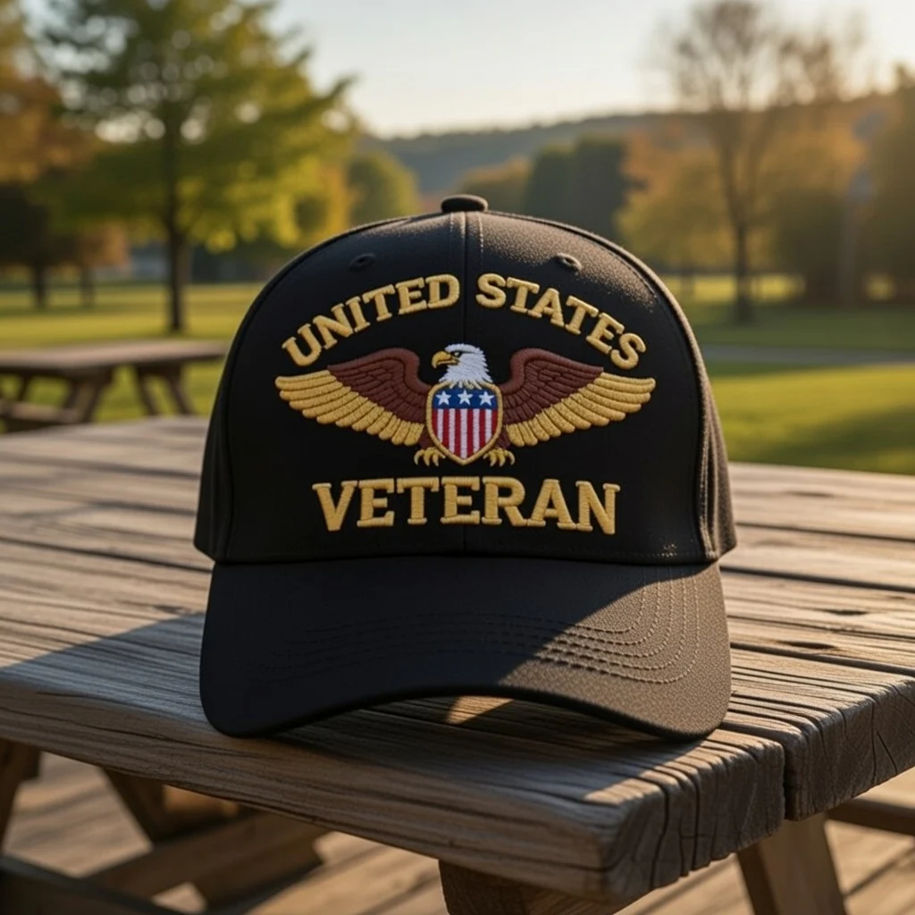 United States Veteran Bald Eagle - Embroidered Cap - Gift For Veterans HN02 - Image 3