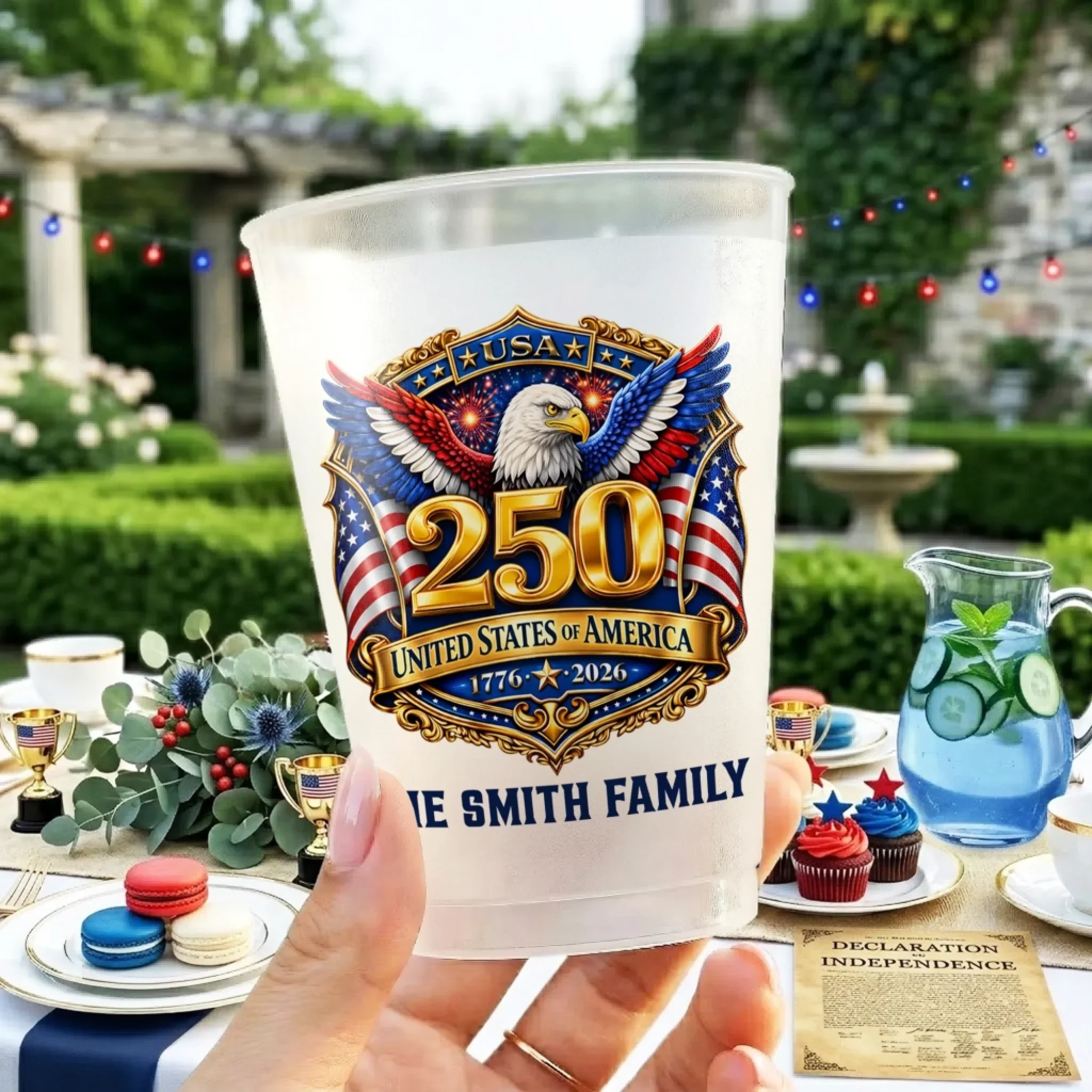 United We Stand - Personalized Frosted Cups - Patriotic Gift For Family - Image 2