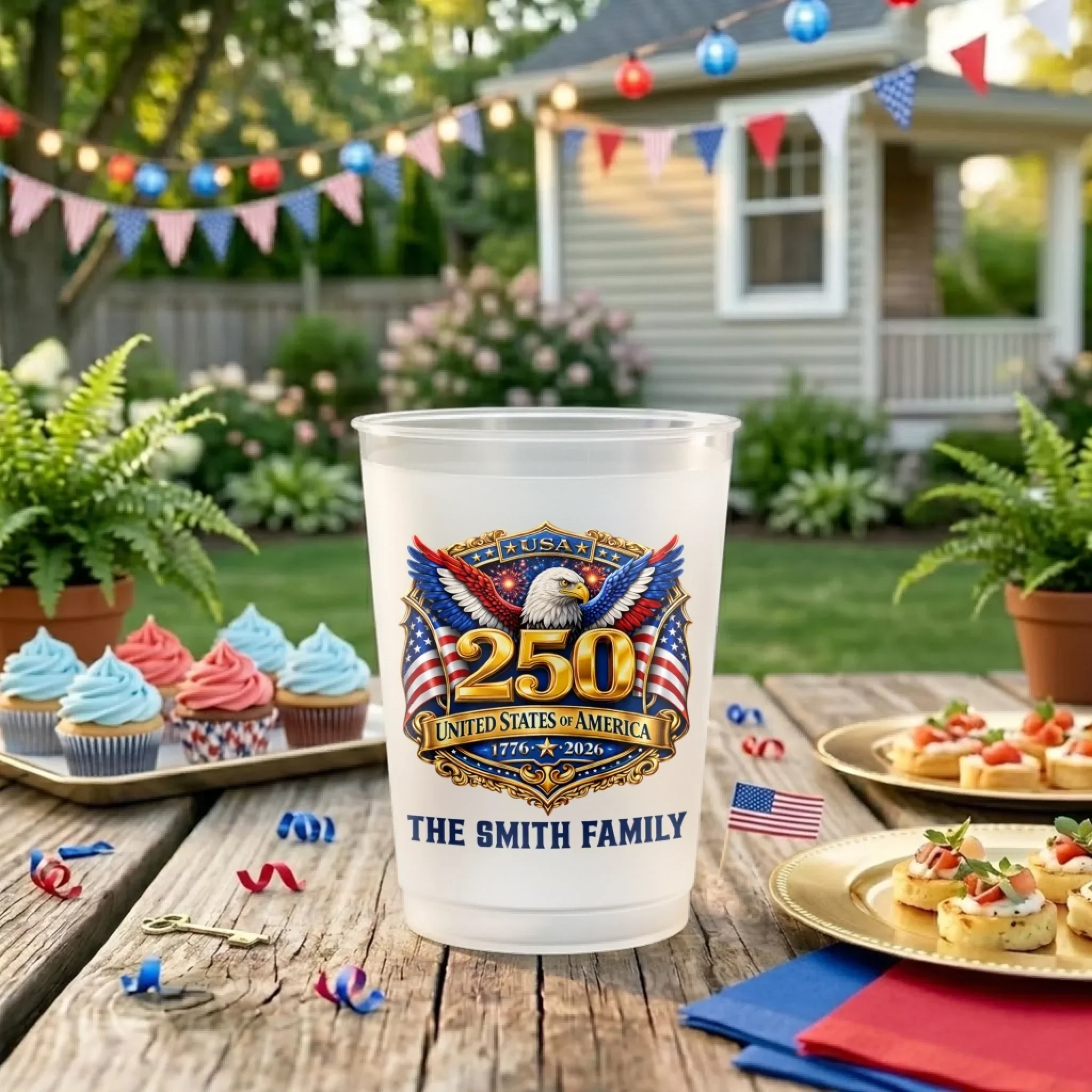 United We Stand - Personalized Frosted Cups - Patriotic Gift For Family - Image 4