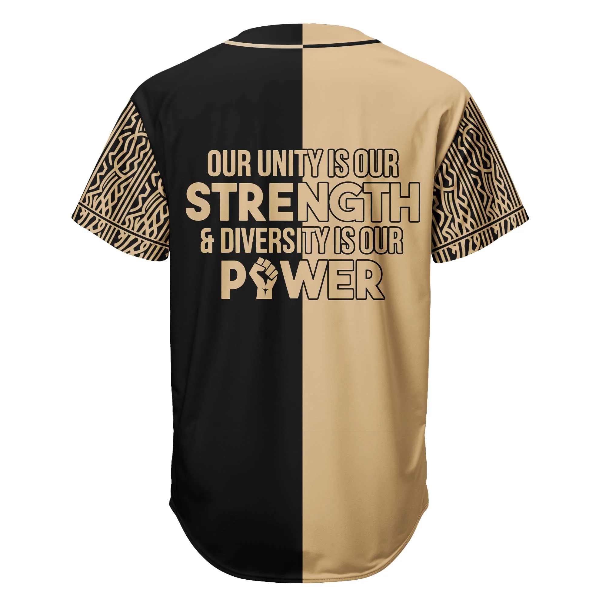 Unity & Diversity Is Power - African American Baseball Jersey - Gift for Black Dad, Grandpa, Husband - Image 3
