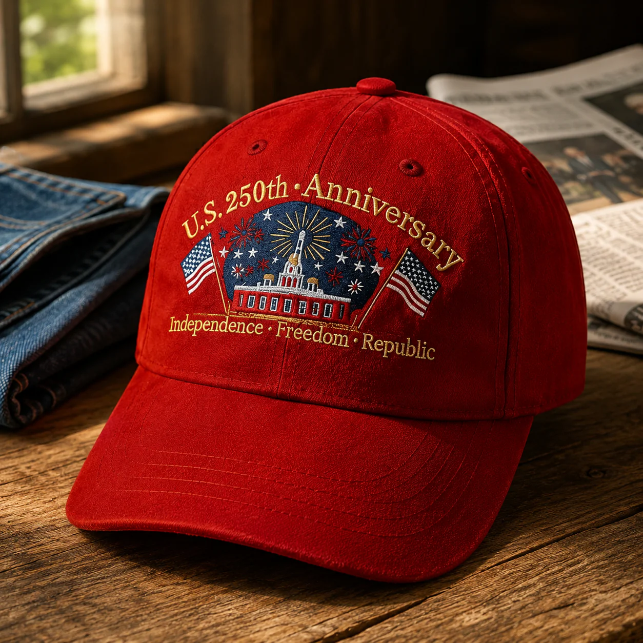 U.S 250th Anniversary - Embroidered Cap - Gift For Patriotic | HN02 - Image 2