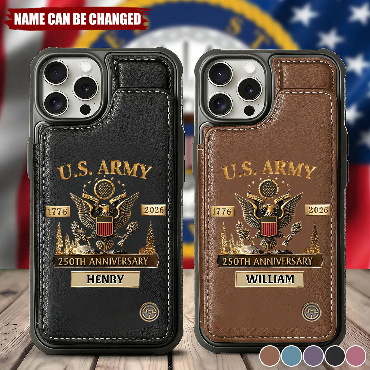 U.S. Army 250th Anniversary Military - Personalized Wallet Phone Case - Gift For Patriotic | HN02