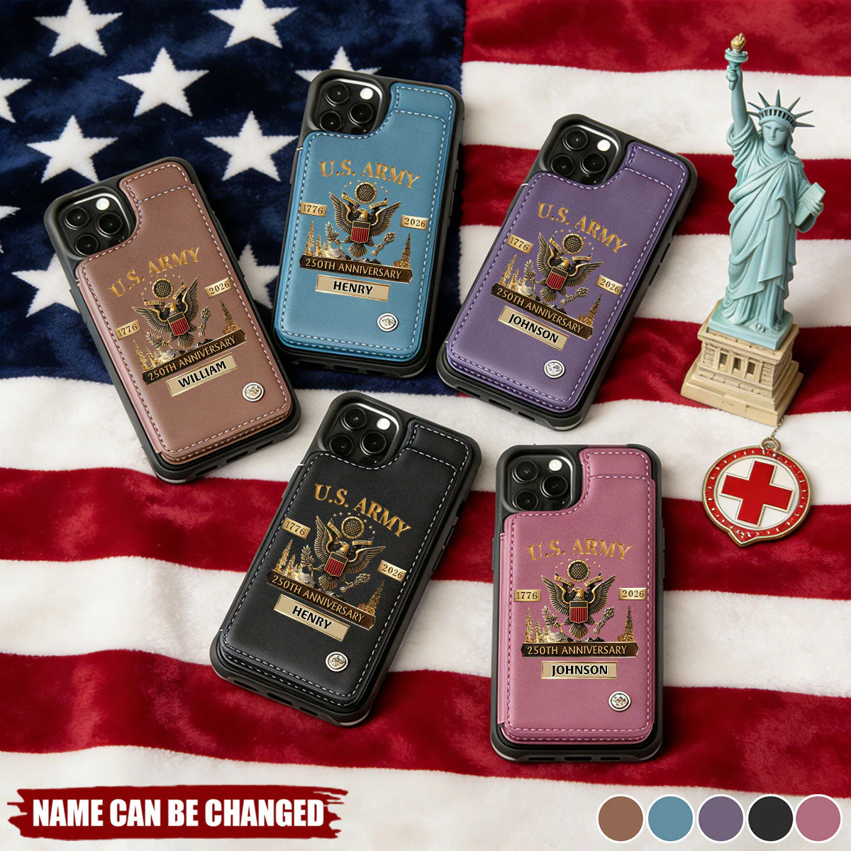 U.S. Army 250th Anniversary Military - Personalized Wallet Phone Case - Gift For Patriotic | HN02 - Image 3