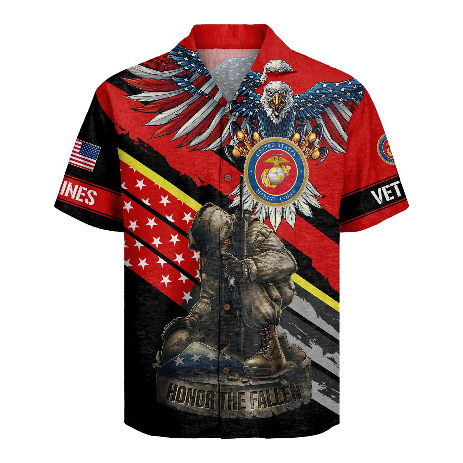 U.S. Marine Honor The Fallen - Hawaiian Shirt - Patriotic Gift For Veterans | HN02 - Image 2