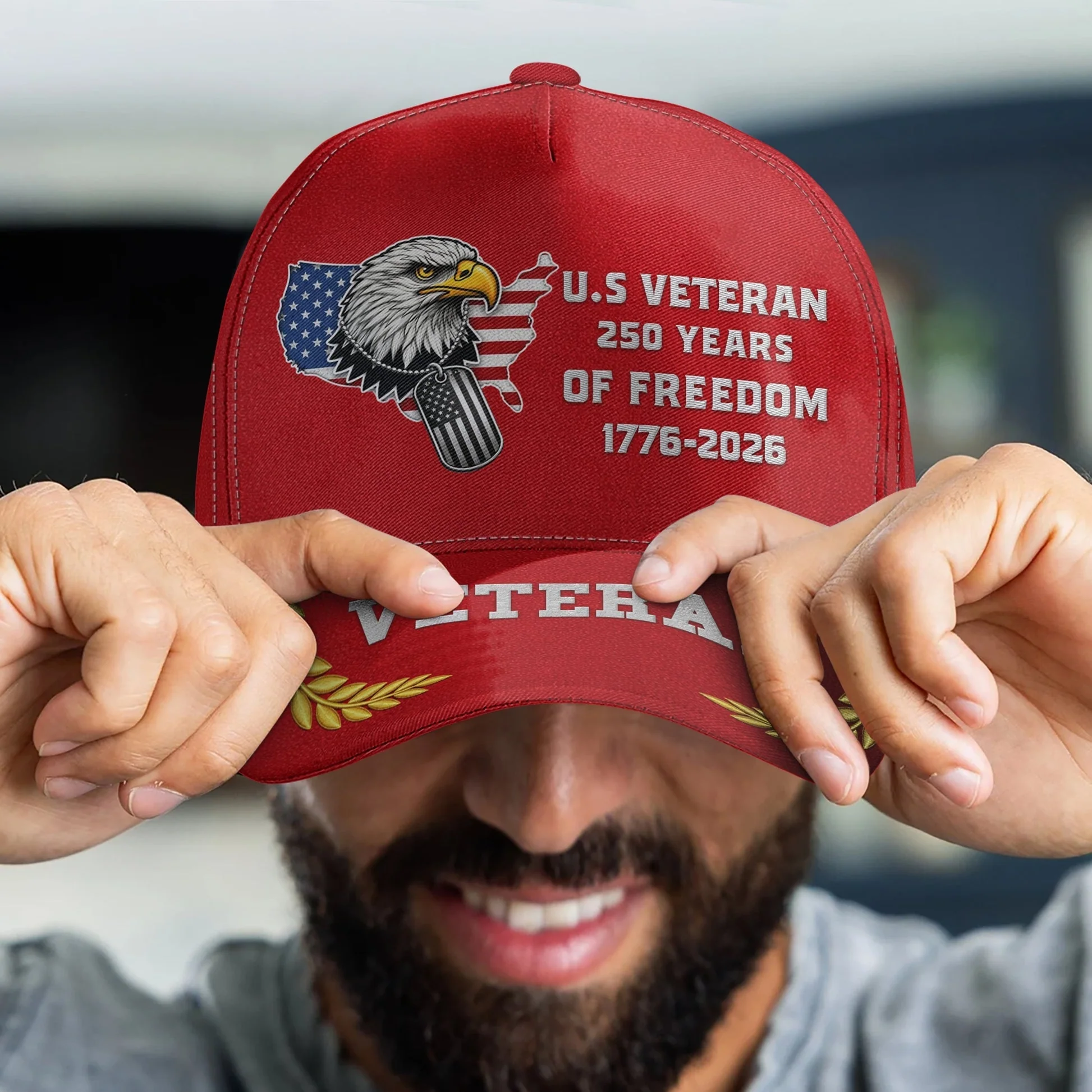 U.S Veteran 250 Years Of Freedom - Personalized Classic Cap - Gift For Patriotic, Veteran | HN02 - Image 4