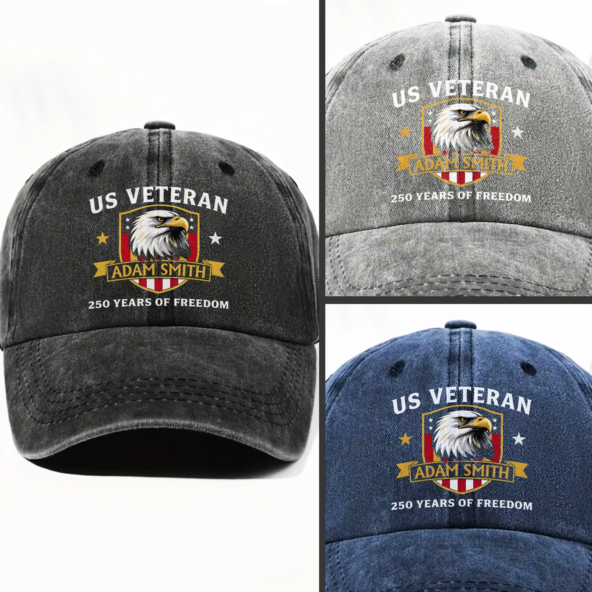 US Veteran 250 Years of Freedom - Personalized Classic Cap - Gifts For Veterans, Patriots - Image 7