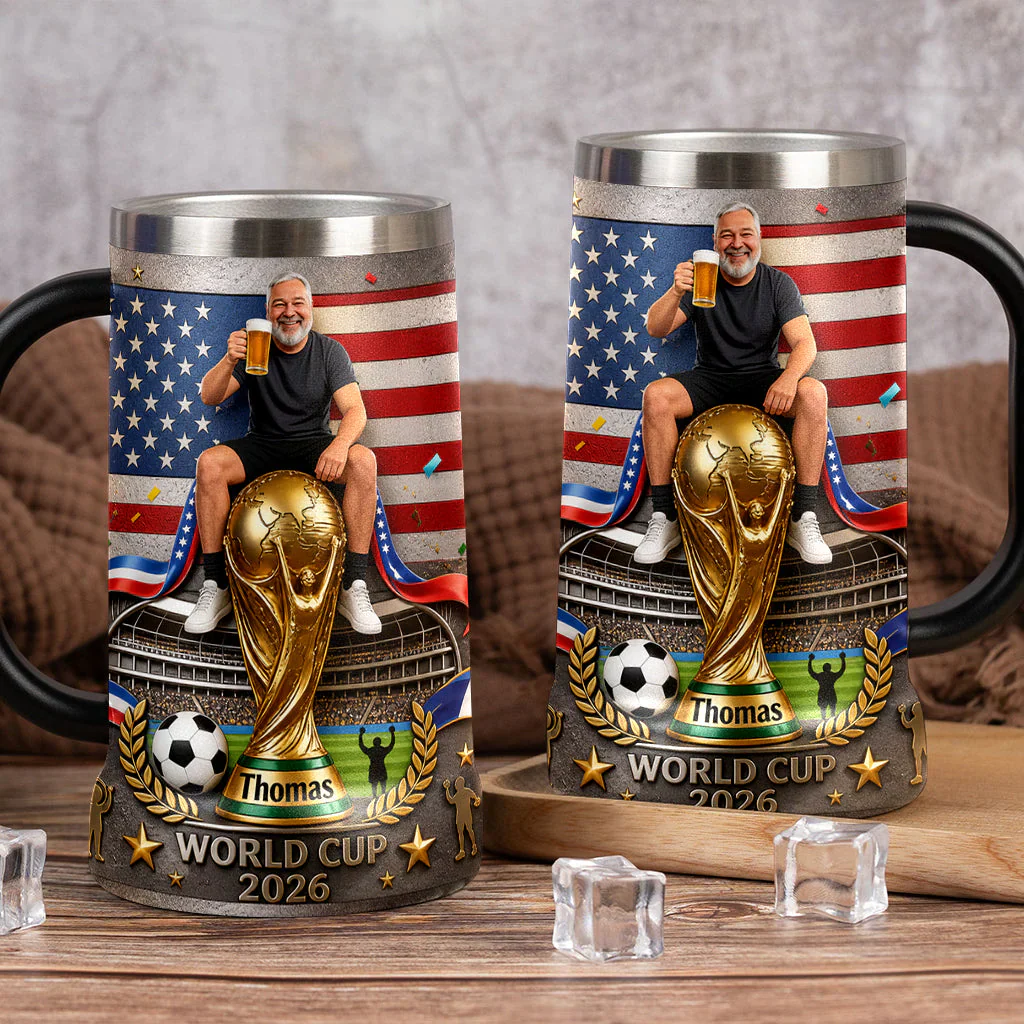 USA 2026 Global Championship - Personalized Custom Photo Beer Stein - Gift For Football Lovers, Sport Fans - Image 2