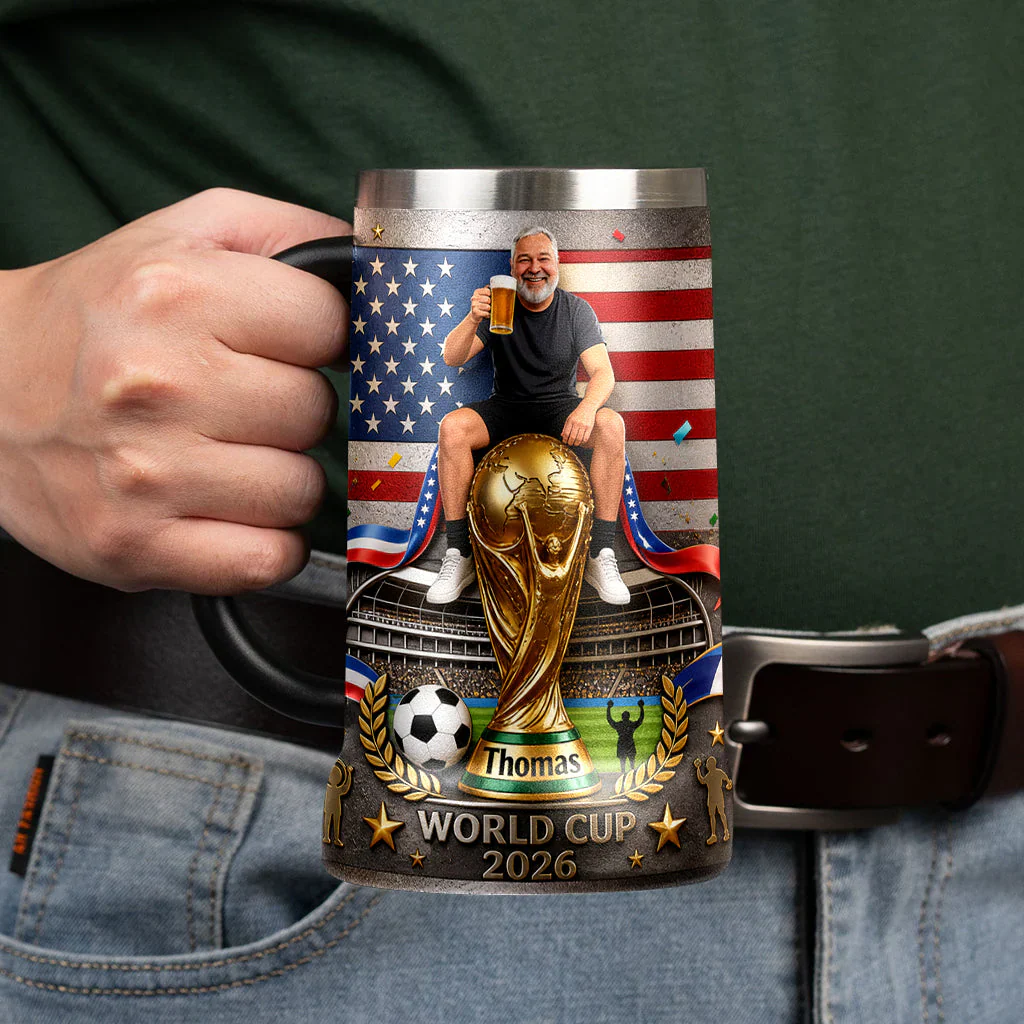 USA 2026 Global Championship - Personalized Custom Photo Beer Stein - Gift For Football Lovers, Sport Fans - Image 3