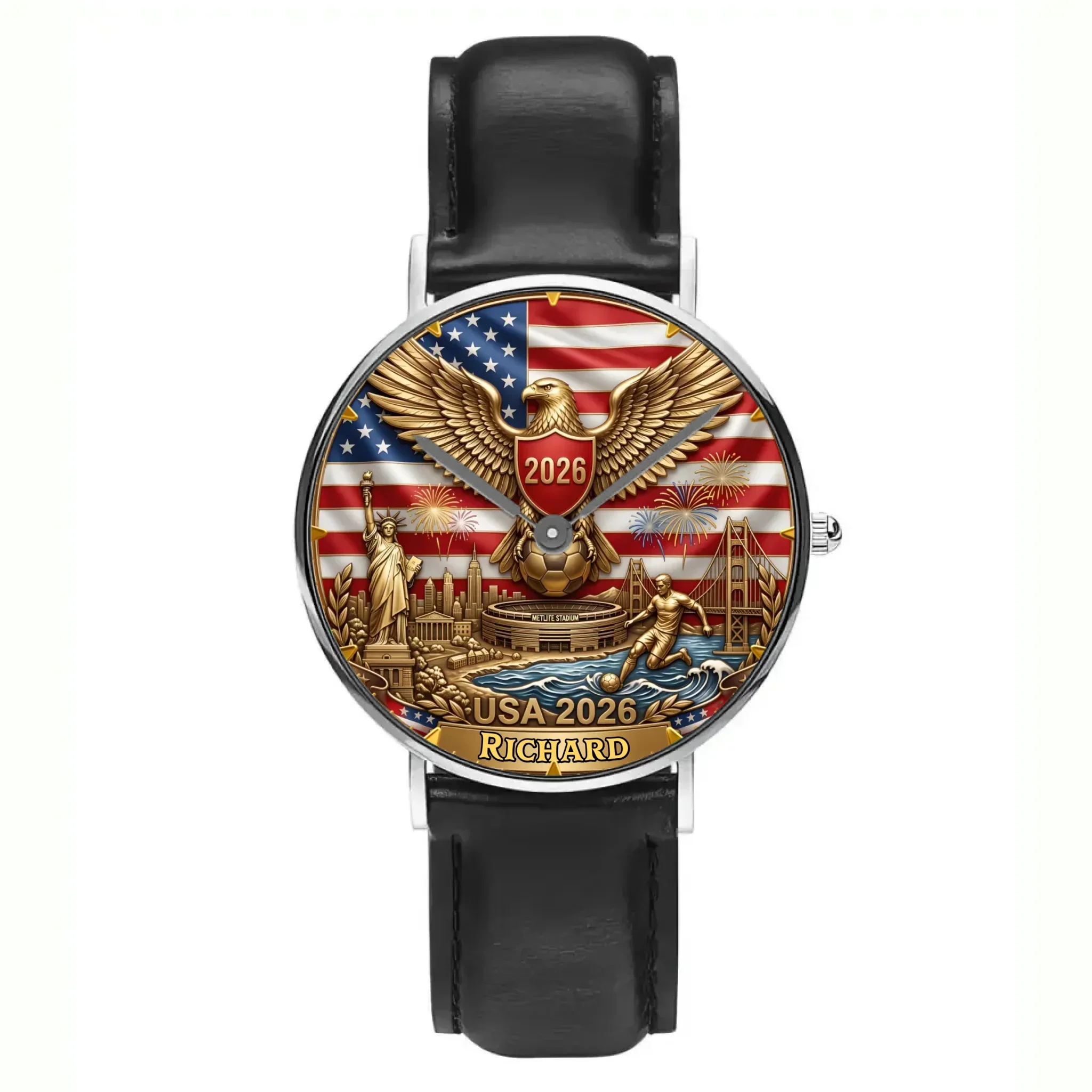 USA 2026 Soccer MetLife Stadium - Personalized Hand Watch - Gift For Patriots, Soccer Fans - Image 15