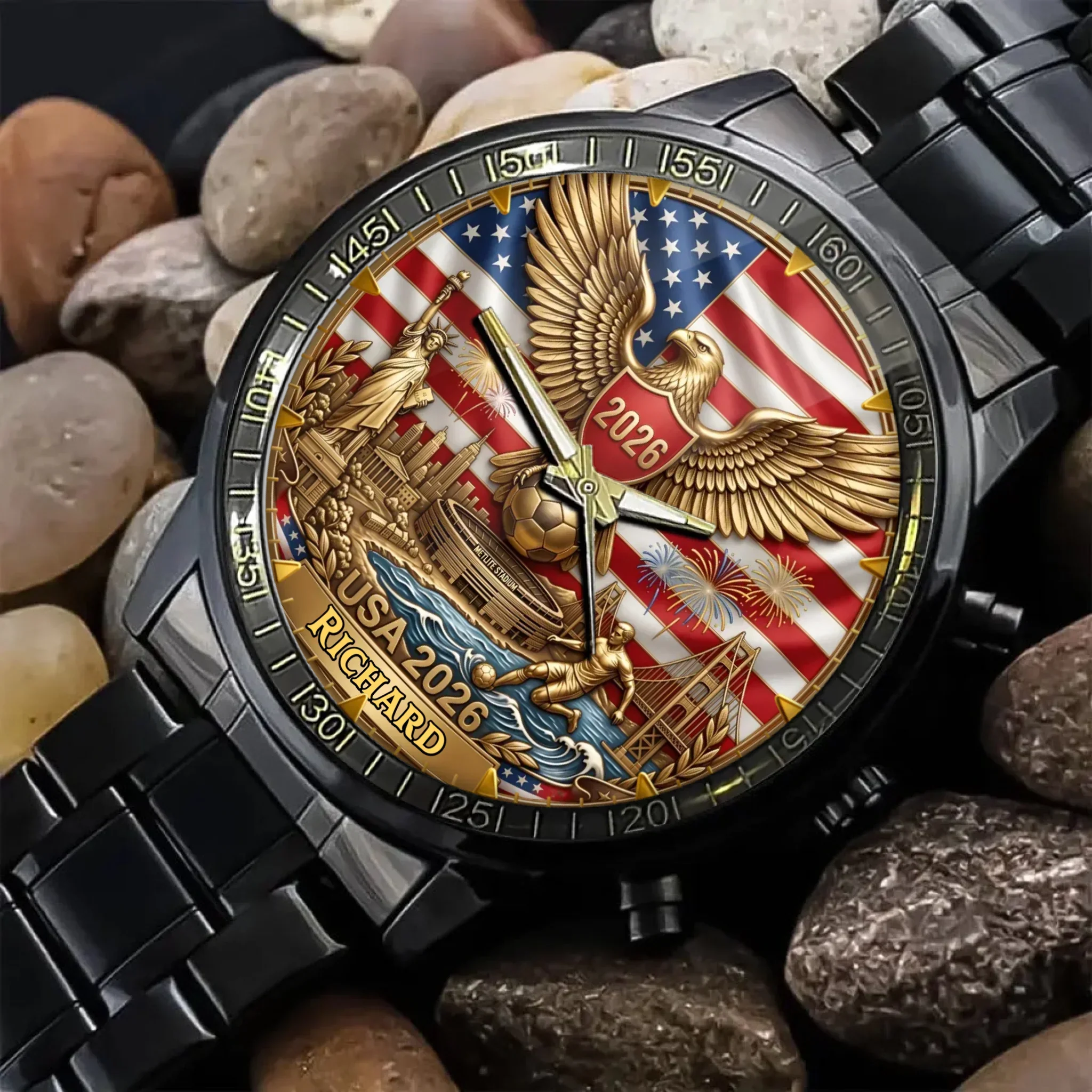 USA 2026 Soccer MetLife Stadium - Personalized Hand Watch - Gift For Patriots, Soccer Fans - Image 5