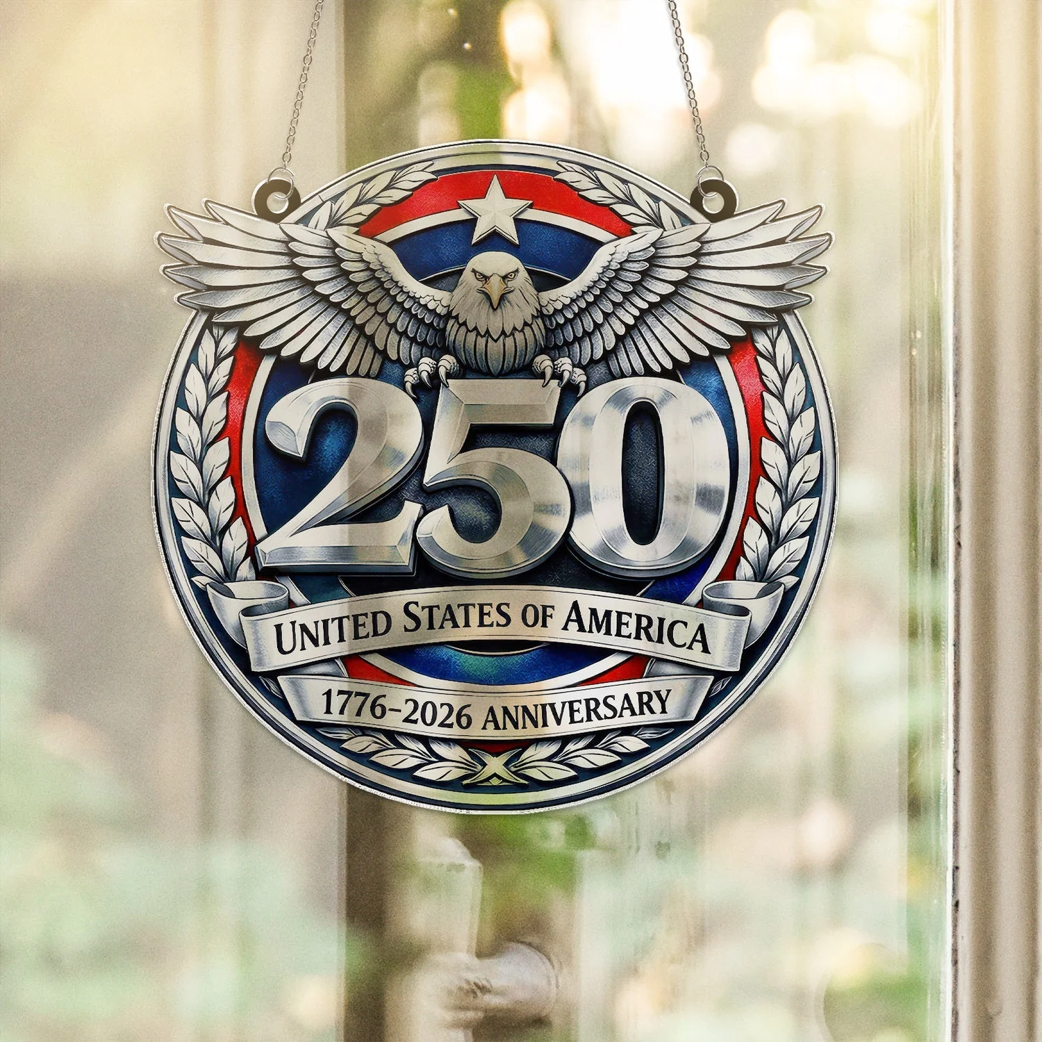 USA 250 Years 1776-2026 Anniversary - Window Hanging Suncatcher - Patriotic Gift For Family | HN02 - Image 3