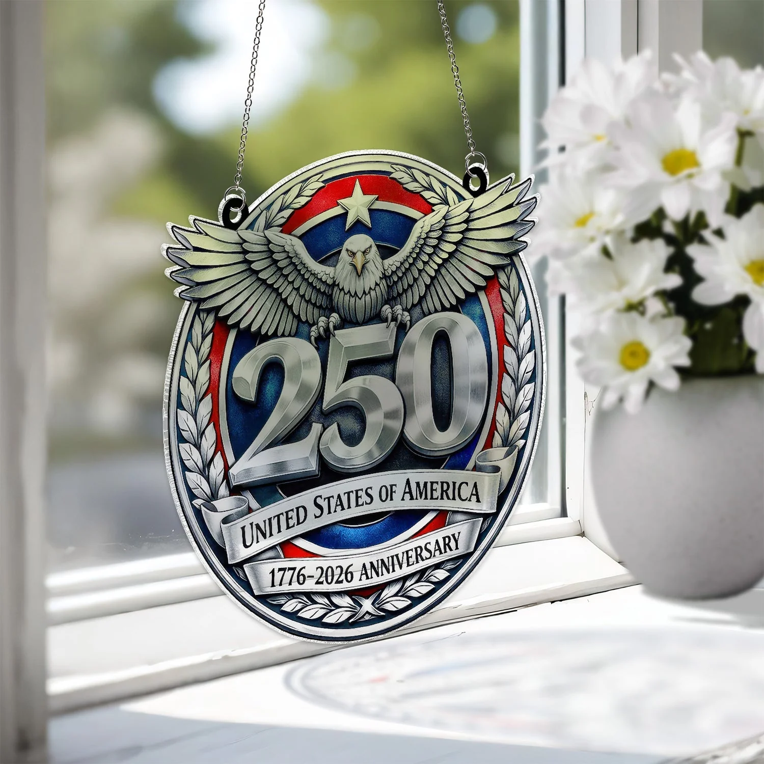 USA 250 Years 1776-2026 Anniversary - Window Hanging Suncatcher - Patriotic Gift For Family | HN02 - Image 4