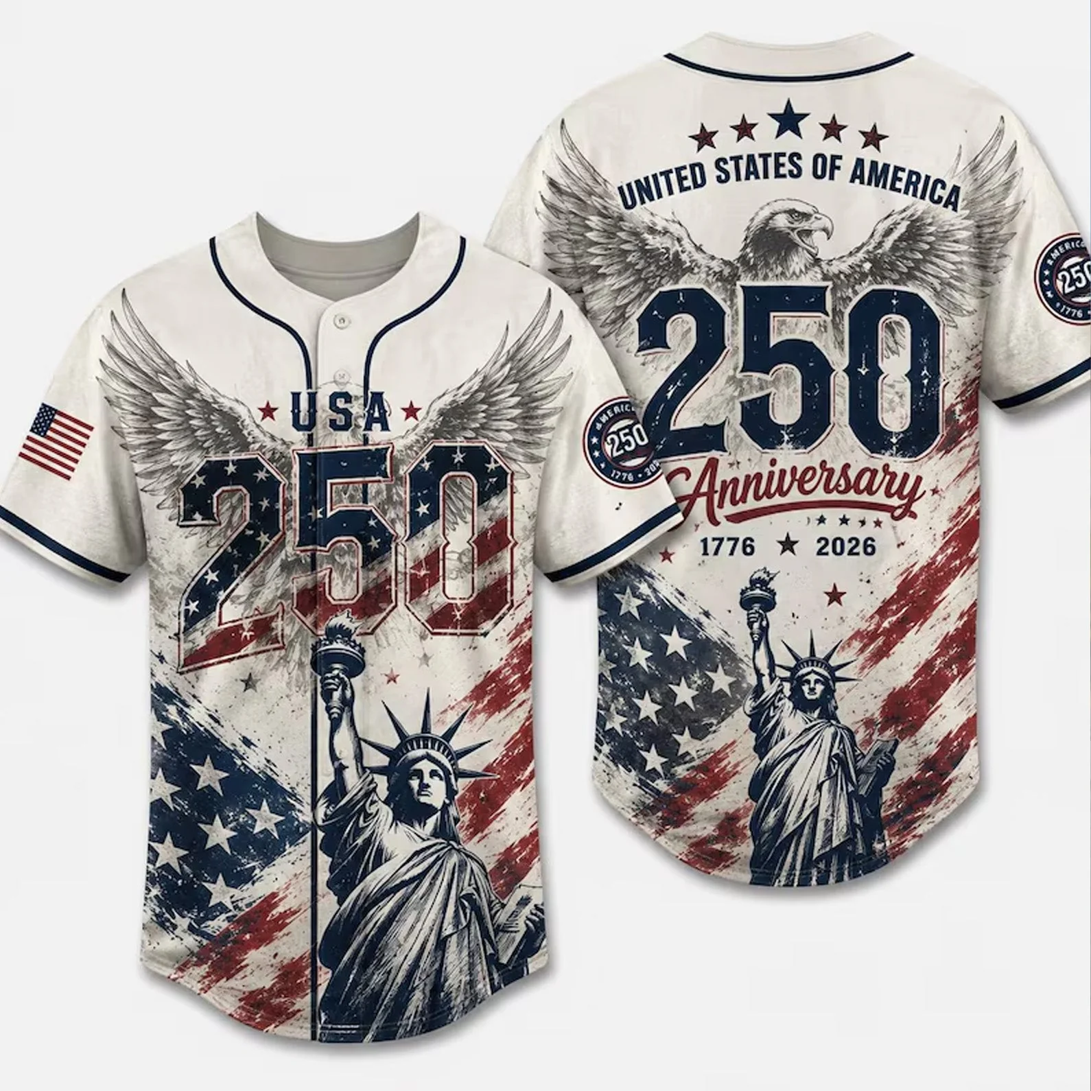 USA 250 Years Anniversary Liberty 1776-2026 - Personalized Baseball Jersey - Gift For Patriots