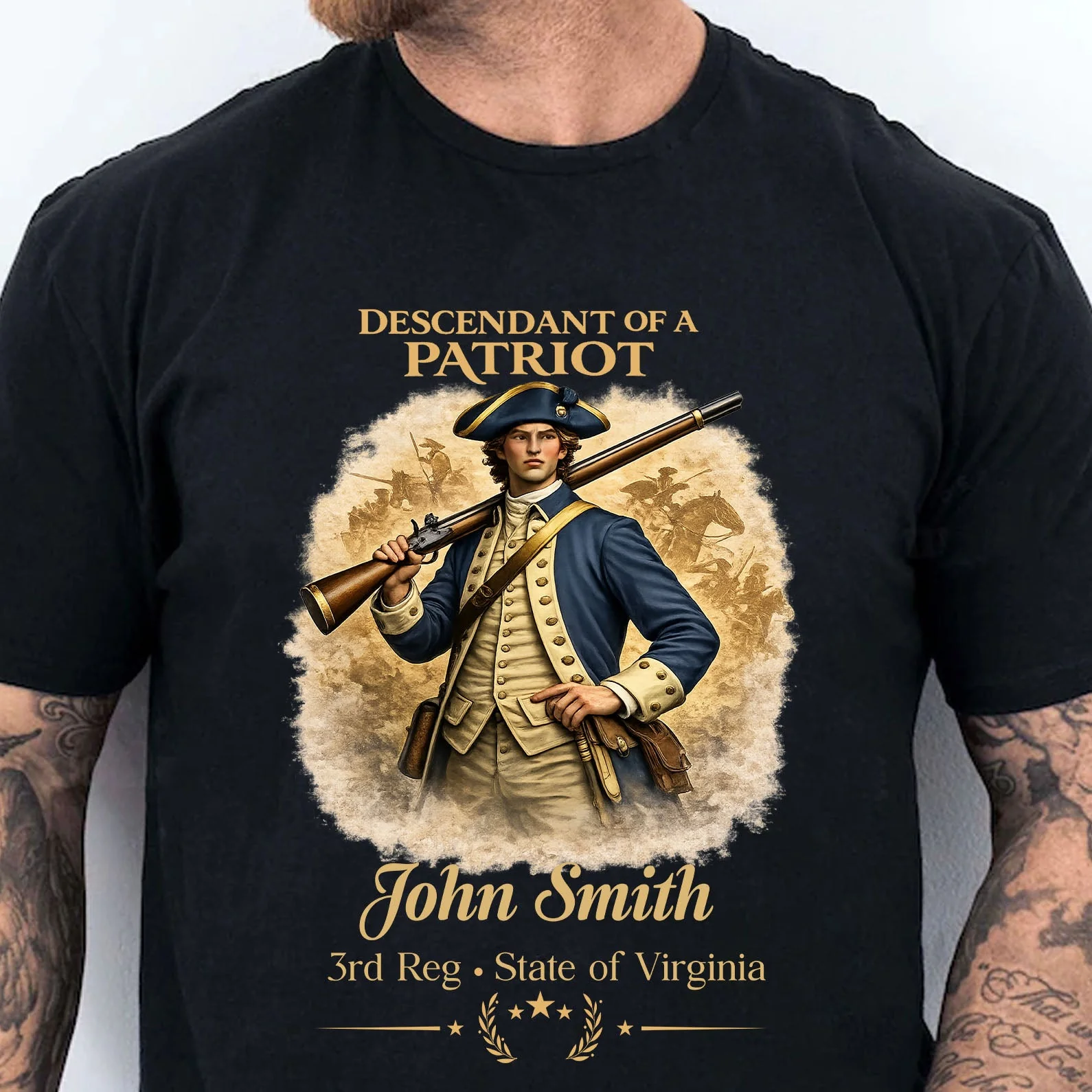 USA 250 Years Of Freedom Descendant Of A Patriot - Personalized Shirt - Gift For Patriots - Image 2