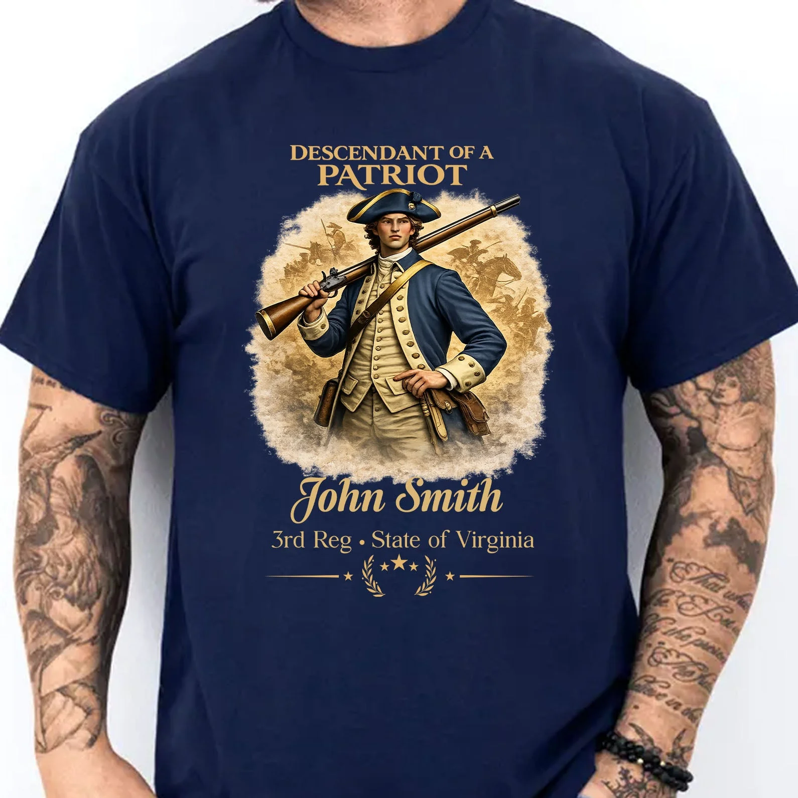 USA 250 Years Of Freedom Descendant Of A Patriot - Personalized Shirt - Gift For Patriots - Image 3
