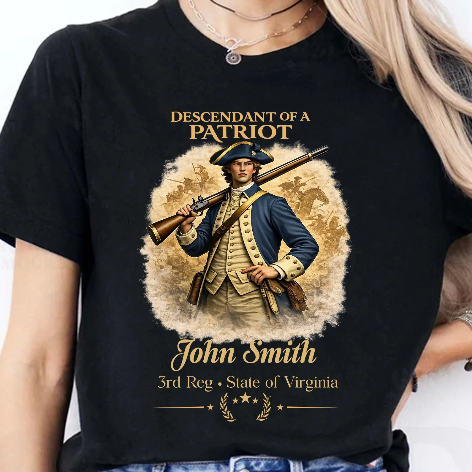 USA 250 Years Of Freedom Descendant Of A Patriot - Personalized Shirt - Gift For Patriots - Image 4