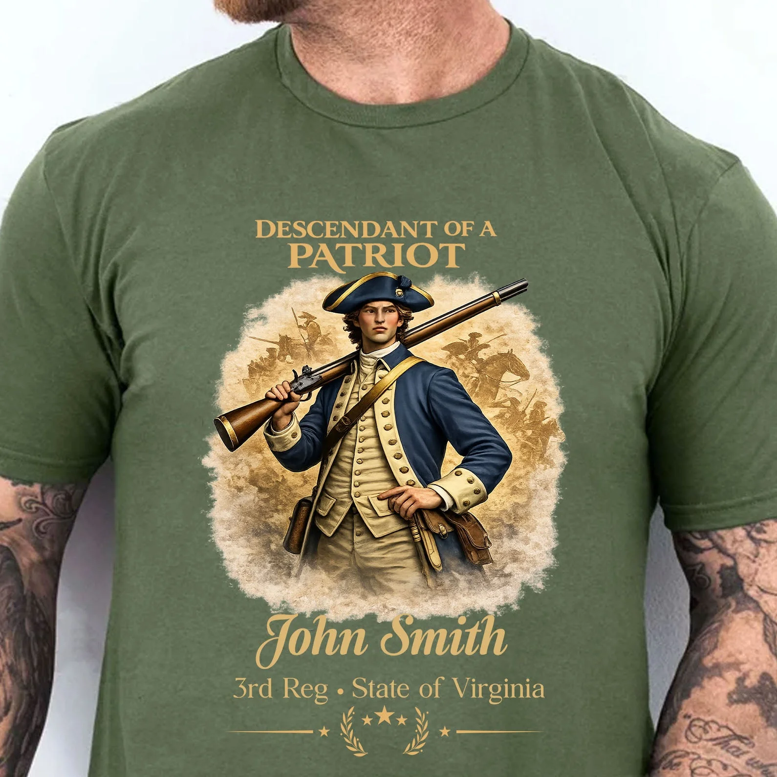 USA 250 Years Of Freedom Descendant Of A Patriot - Personalized Shirt - Gift For Patriots - Image 5