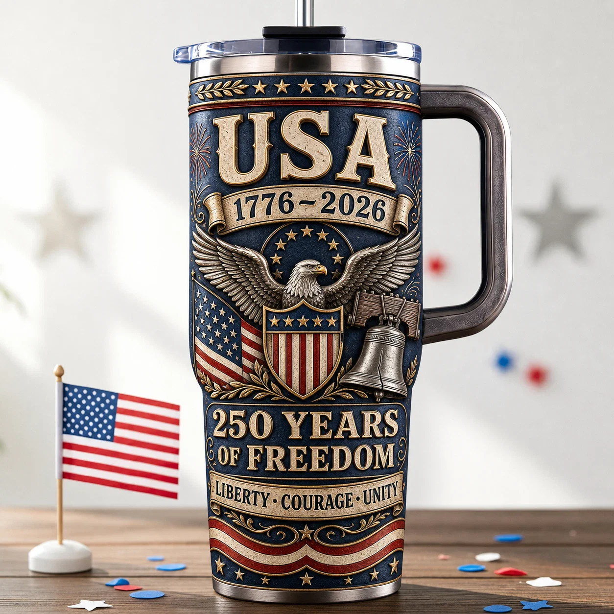 USA 250 Years of Freedom - Patriotic Tumbler - Gift For Patriots