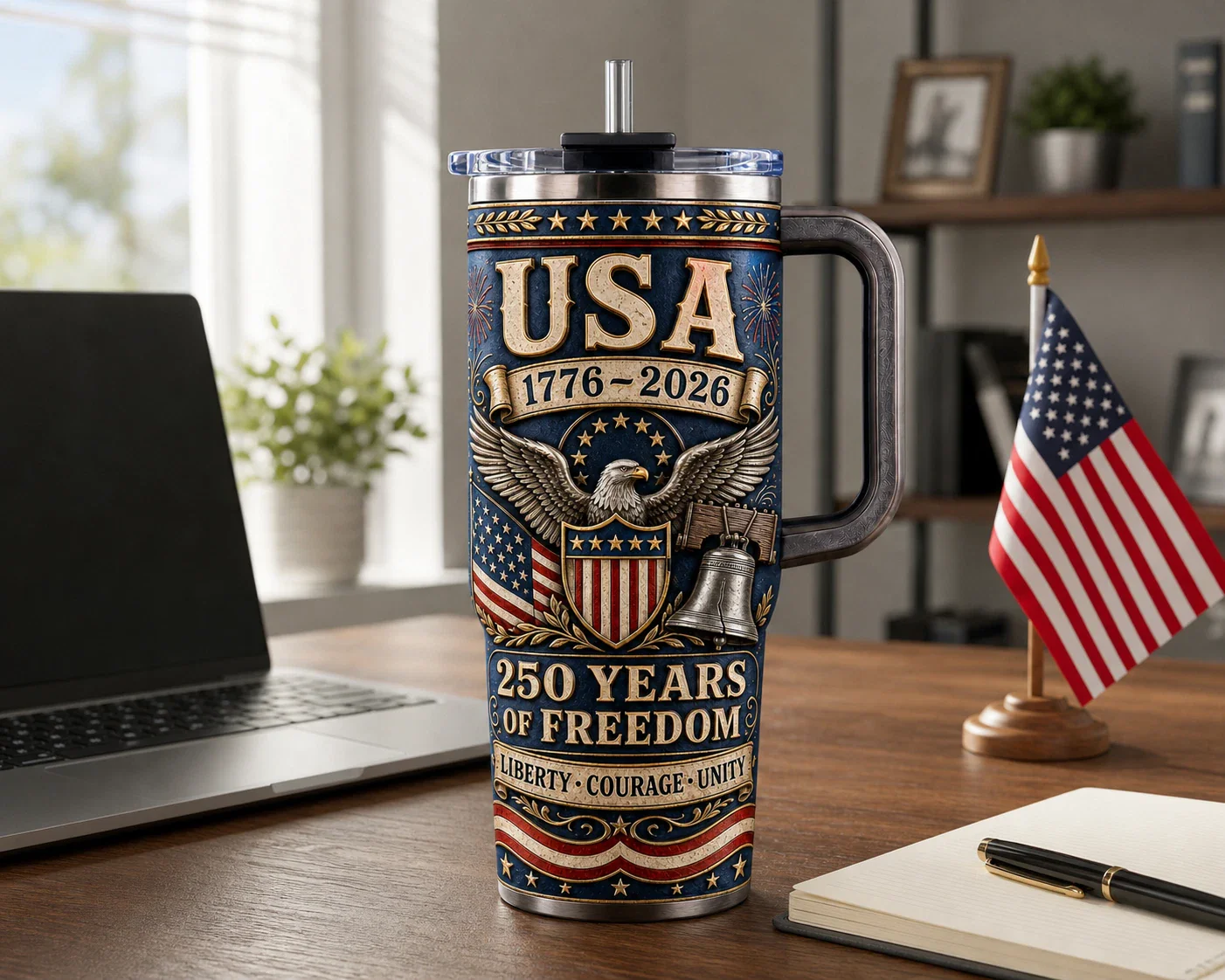 USA 250 Years of Freedom - Patriotic Tumbler - Gift For Patriots - Image 2