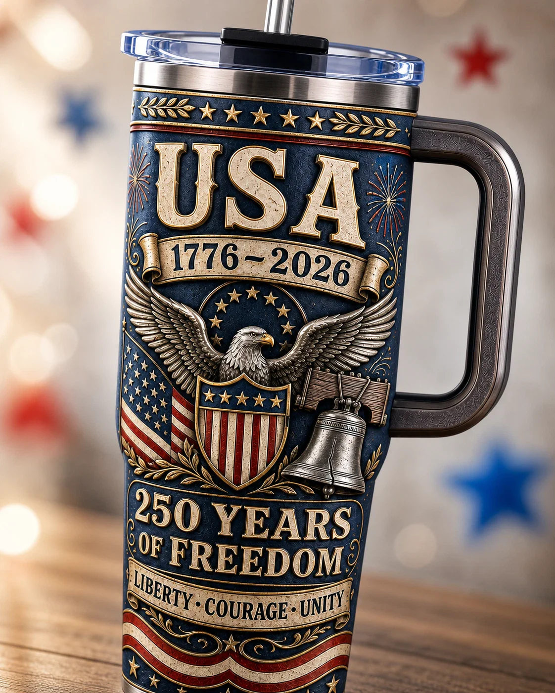 USA 250 Years of Freedom - Patriotic Tumbler - Gift For Patriots - Image 3