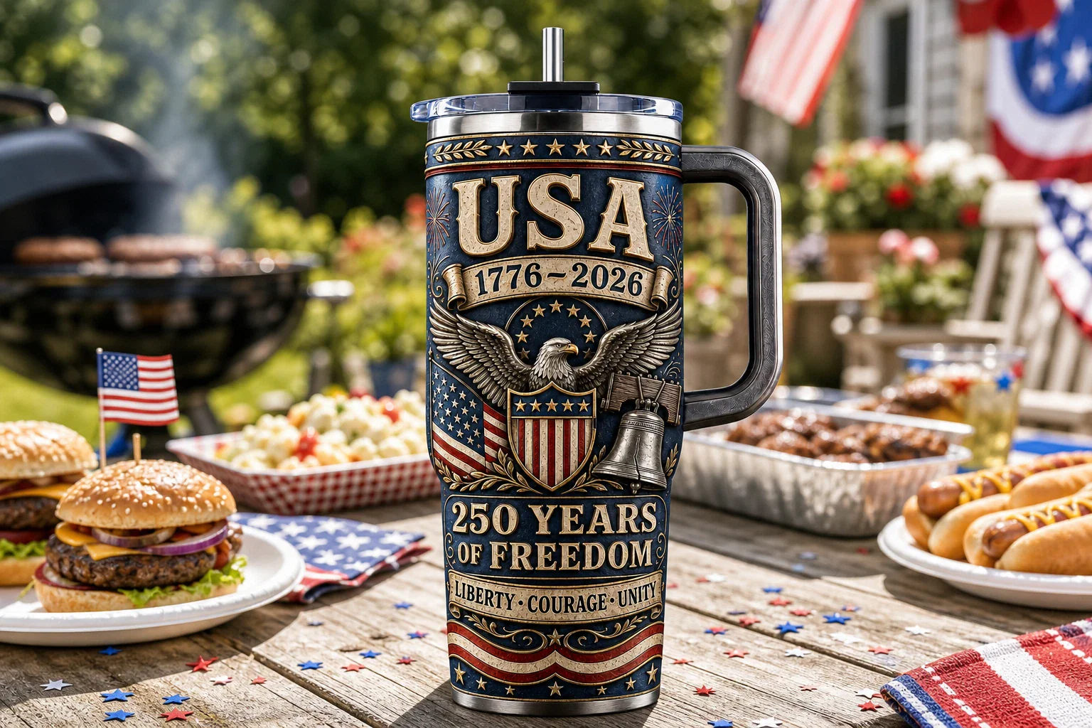 USA 250 Years of Freedom - Patriotic Tumbler - Gift For Patriots - Image 4