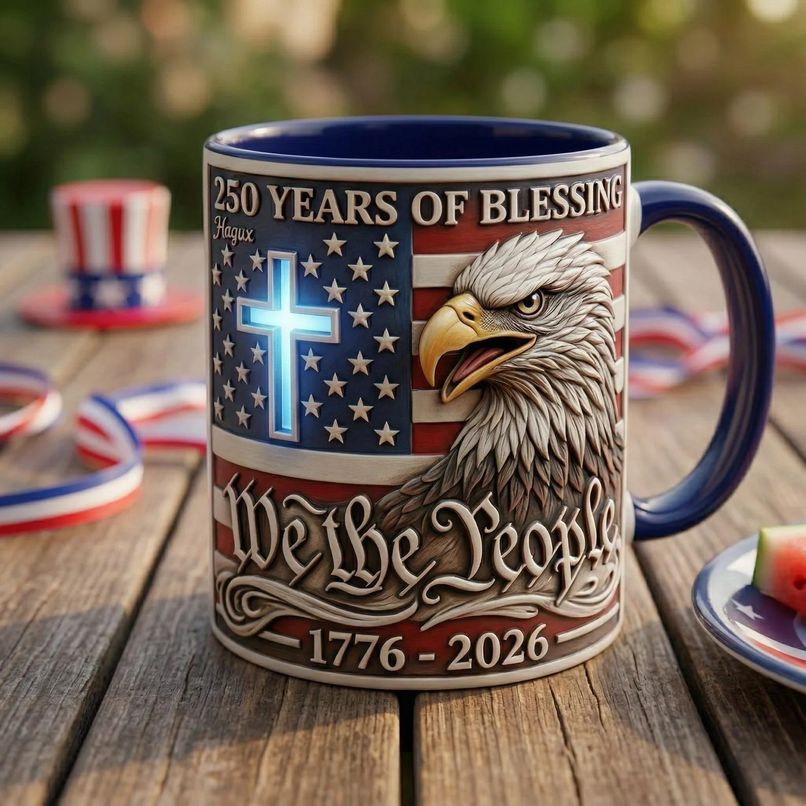 USA 250 Years Of Freedom - Personalized Accent Mug - Gift For Patriotic - Image 2