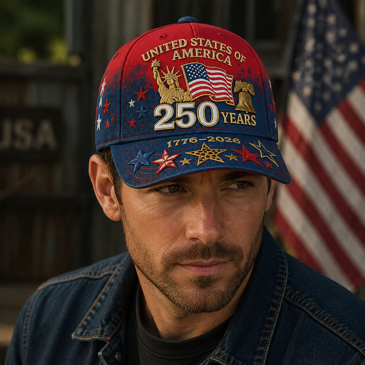 USA 250 Years Of Freedom - Personalized Classic Cap - Gifts For Patriots - Image 3
