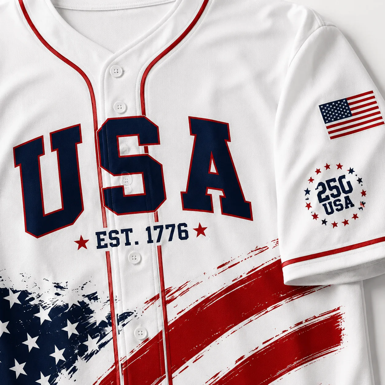 USA 250 Years of Freedom Red White Blue Cowboy - Baseball Jersey - Gift For Patriots - Image 4